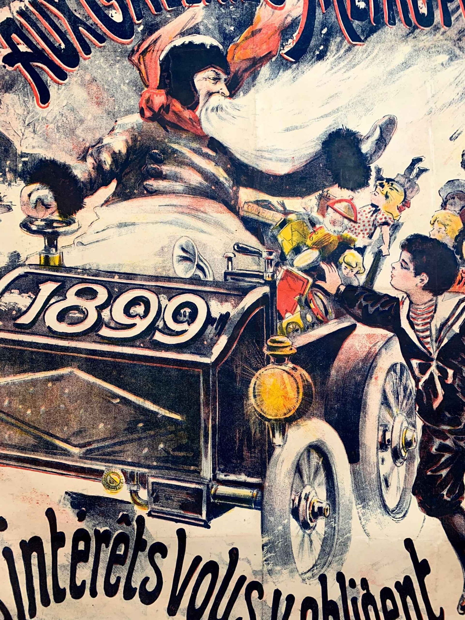 Aux Galeries Metropole -Art Courbet (1889) 38x55 French Christmas Santa Poster LB - 5