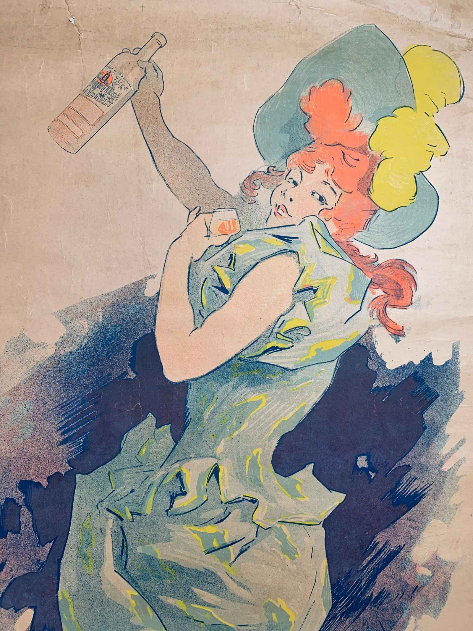 QuinQuina Dubonnet - Rare Cheret No Text Style (1895) 31x50 French Litho Poster LB - 6