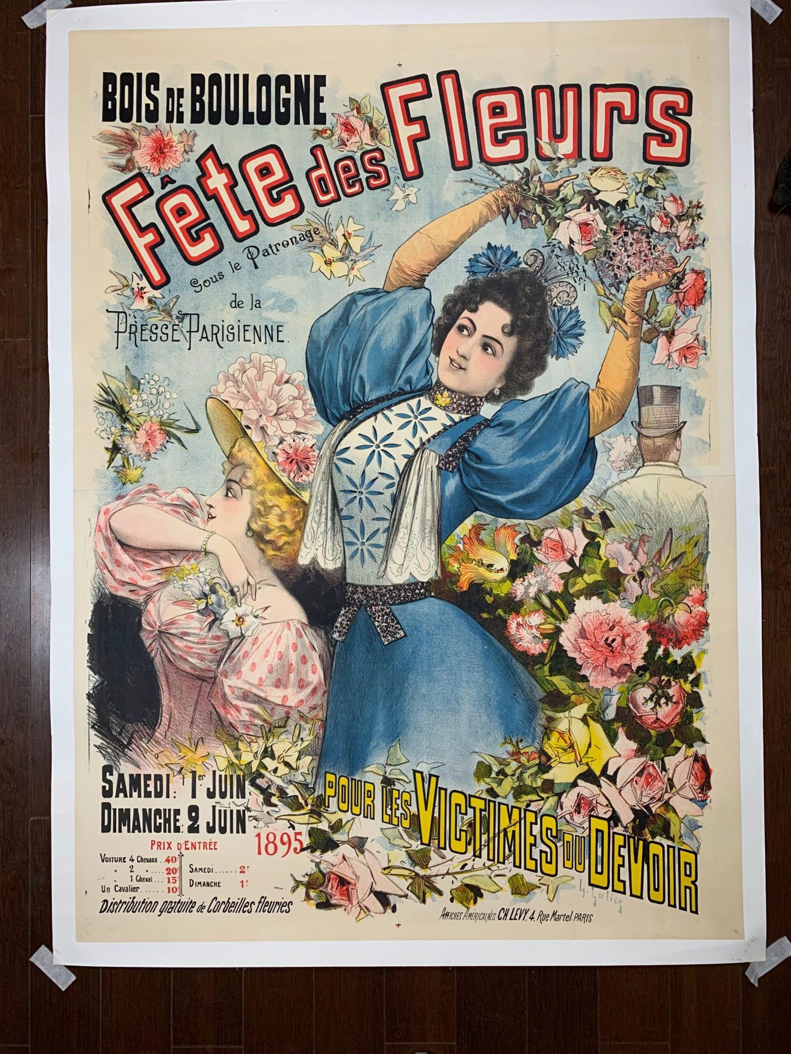 Fete Des Fleurs - Art By Lousi Galice (1895) 35.5x49 French Advertising Poster LB - 2