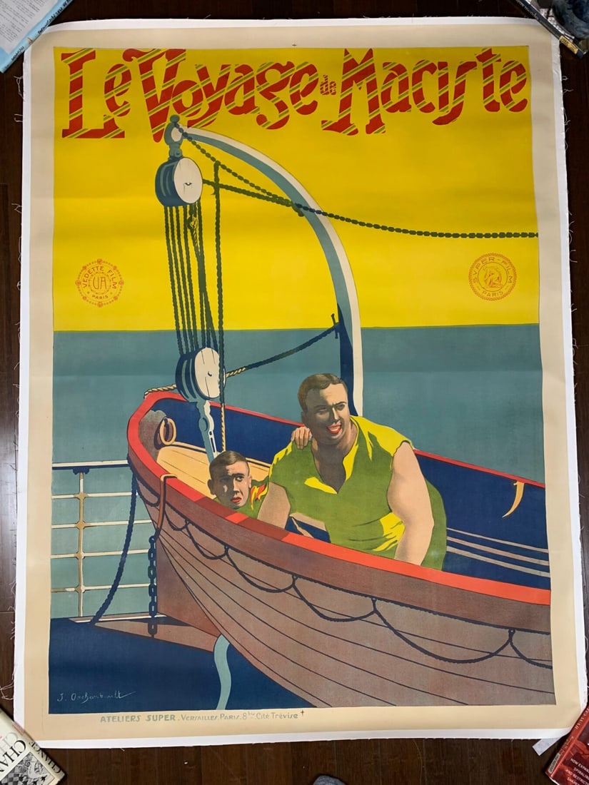 Le Voyage De Maciste - Unique Art By Archambault (1919) 47x63 French Movie Poster LB - 2