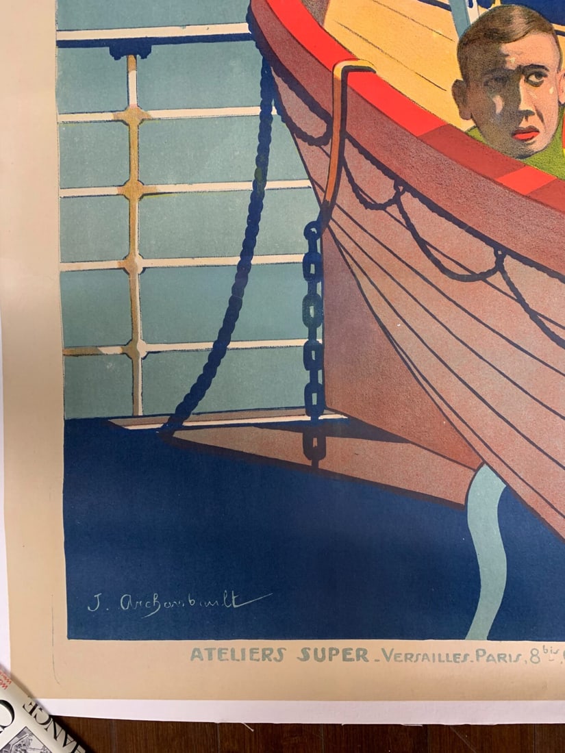 Le Voyage De Maciste - Unique Art By Archambault (1919) 47x63 French Movie Poster LB - 4