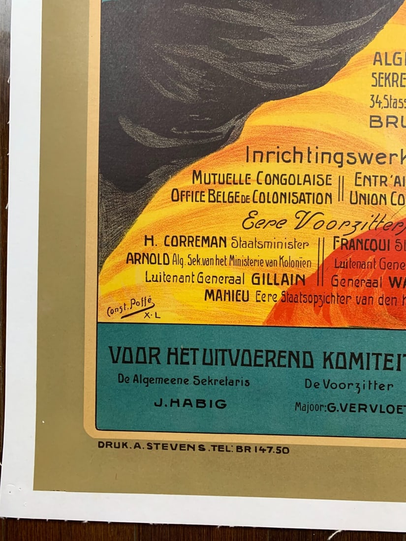 Koloniale Dag - Art By Constant Poffe (1921) 24.25x32.875 Belgian Advertising Poster LB - 3