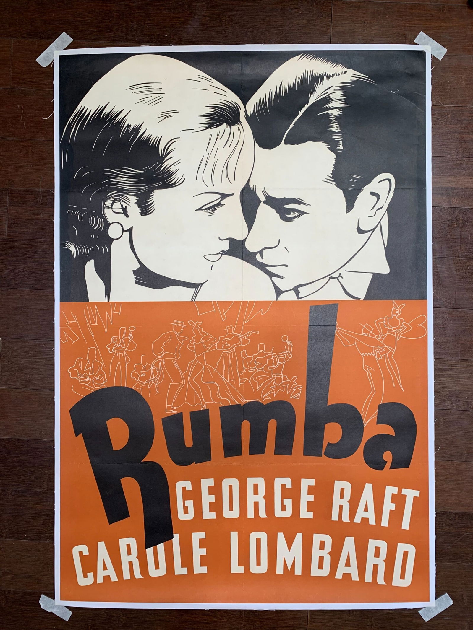 Rumba - George Raft - Carole Lombard (1935) US One Sheet Movie Poster LB: Title: Rumba - George Raft - Carole Lombard (1935) US One Sheet Movie Poster LB Description: Rumba - George Raft - Carole Lombard (1935) US One Sheet Movie Poster LB\n\nPlease refer to the attached ph