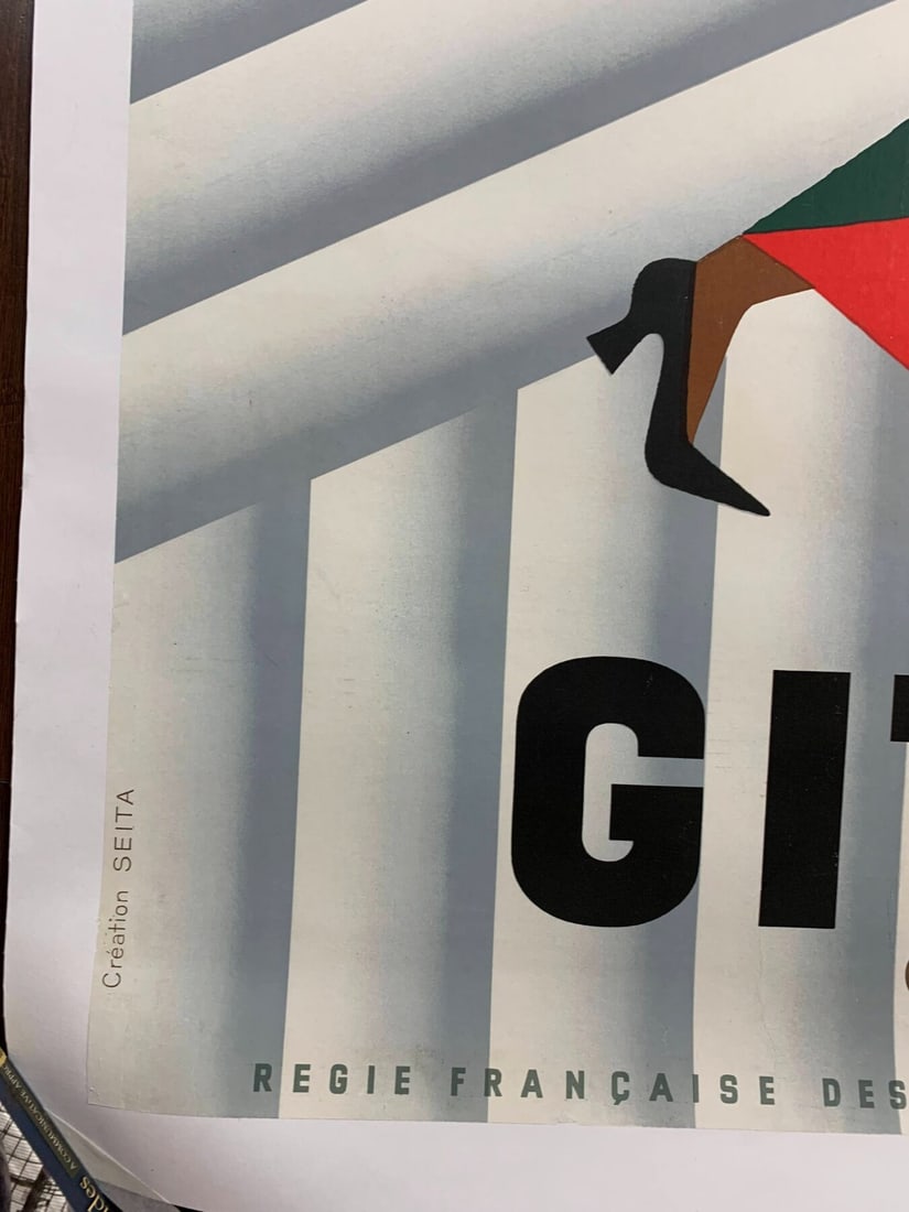 Gitanes - Art By Herve Morvan (1955) 46x62.5 French Tobacco Advertising Poster LB - 3