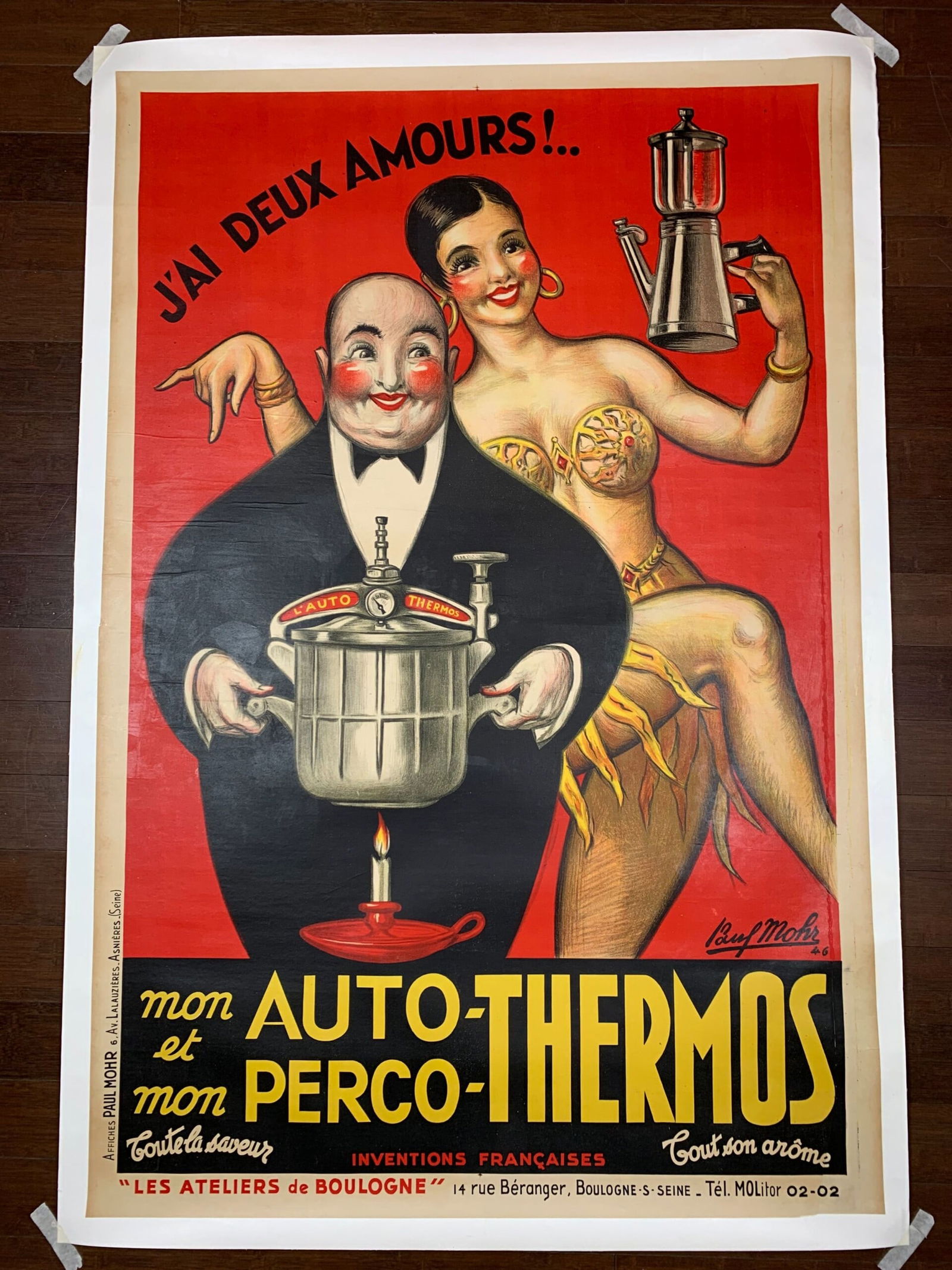 Auto Thermos - Art Mohr (1946) 39.25x59 French Advertising Poster LB: Title: Auto Thermos - Art Mohr (1946) 39.25x59 French Advertising Poster LB Description: Auto Thermos - Art Mohr (1946) 39.25x59 French Advertising Poster LB\n\nPlease refer to the attached photos to