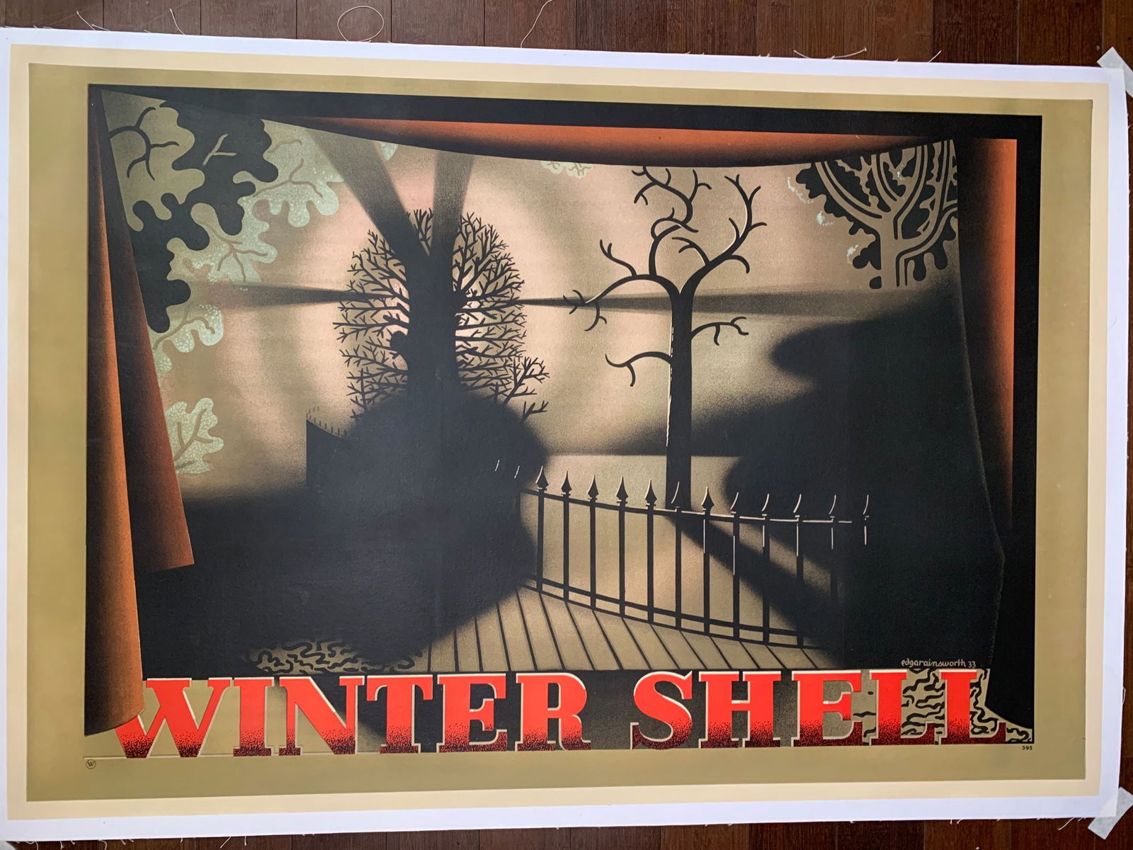 Winter Shell - Art by Edgar Ainsworth (1933) 30.5x45 UK Travel Poster LB - 6