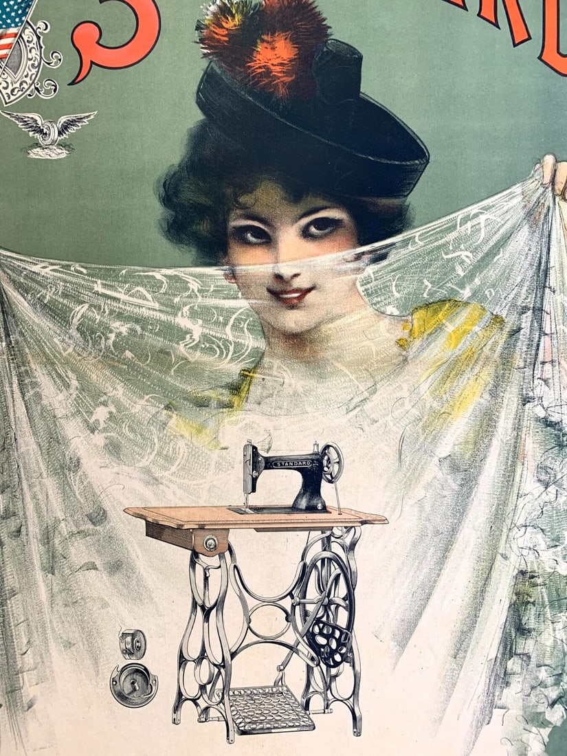Standard Sewing Machine - Art By Pal (1900) 24.5x31 French Advertising Poster LB - 5