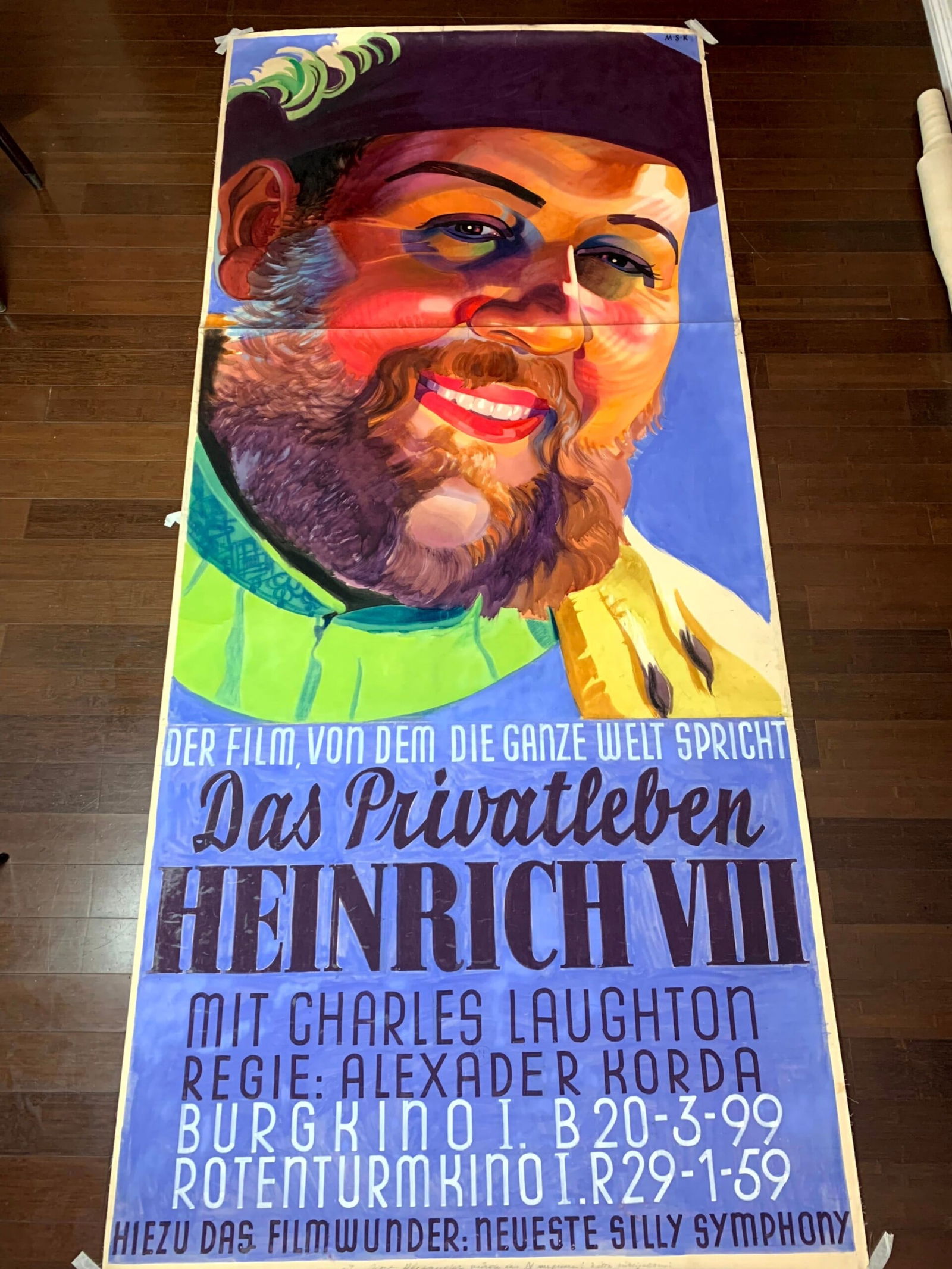 The Private Life Of Henry VIII - Art By Margite Kováts (1933) 49.2x108.2 Austrian Gouache Art - 2