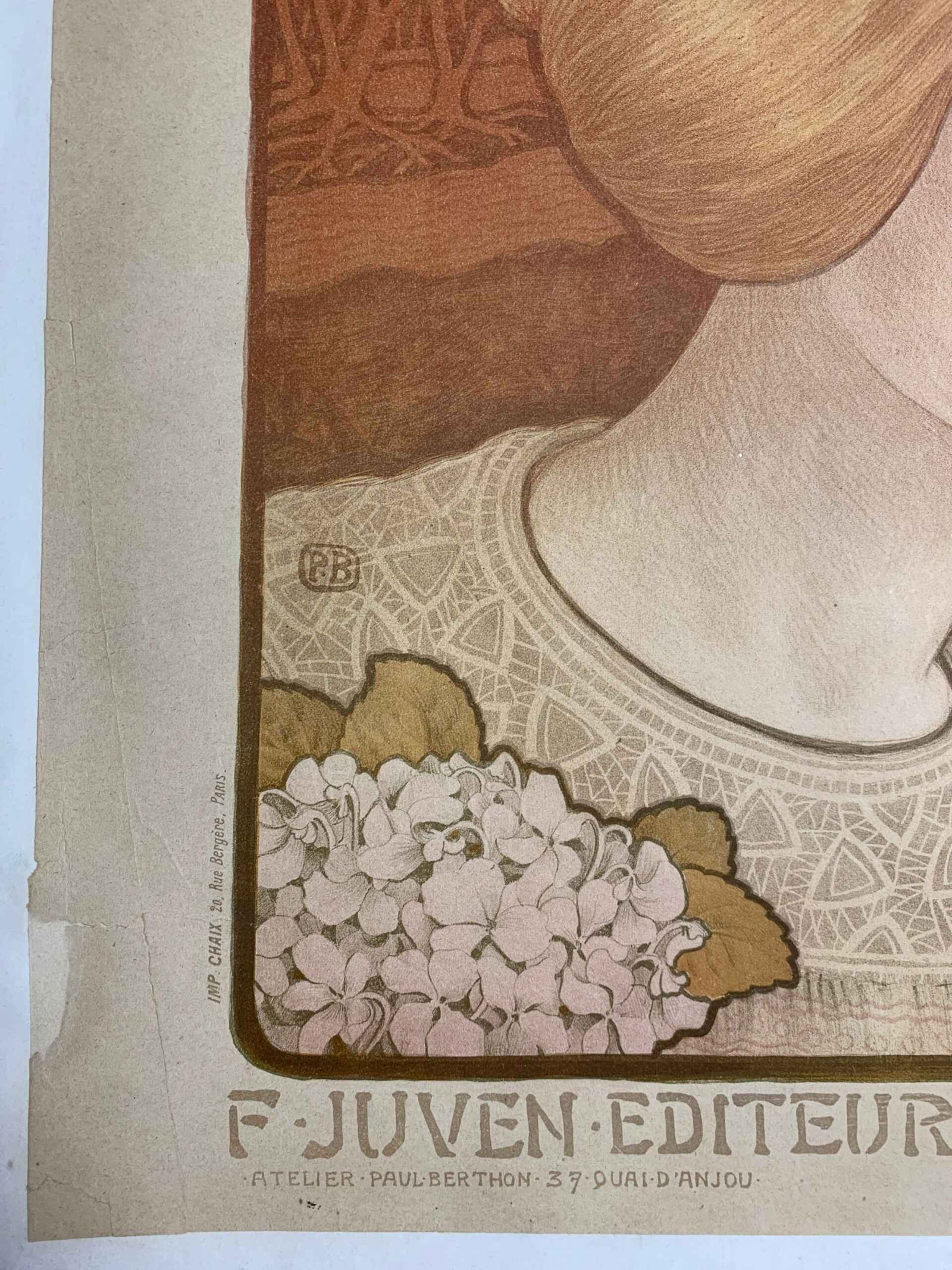 Mon Amie/Les Violettes - Art Berhon (1900) 18.125x18.5 French Lithograph LB - 5