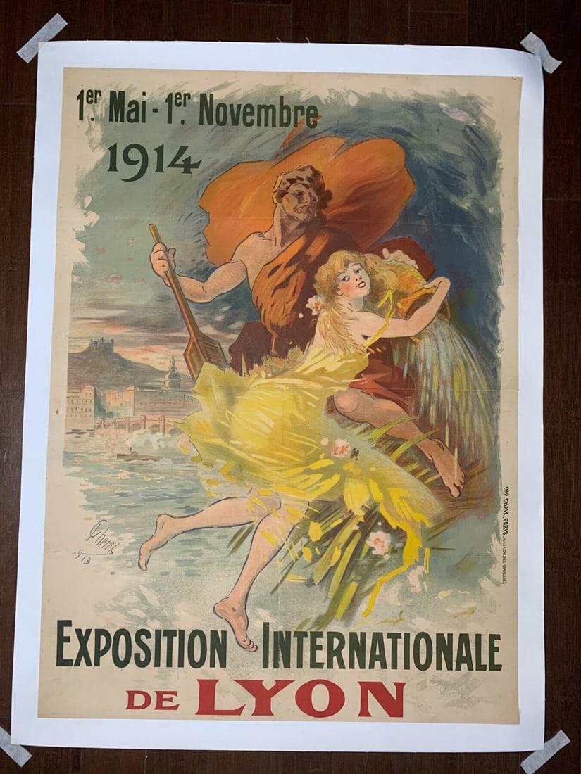 Exposition Nationale De Lyon - Art By Cheret (1914) 29.125x40.125 French Lithograph Poster LB: Title: Exposition Nationale De Lyon - Art By Cheret (1914) 29.125x40.125 French Lithograph Poster LB Description: Exposition Nationale De Lyon - Art By Cheret (1914) 29.125x40.125 French Lithograph Po