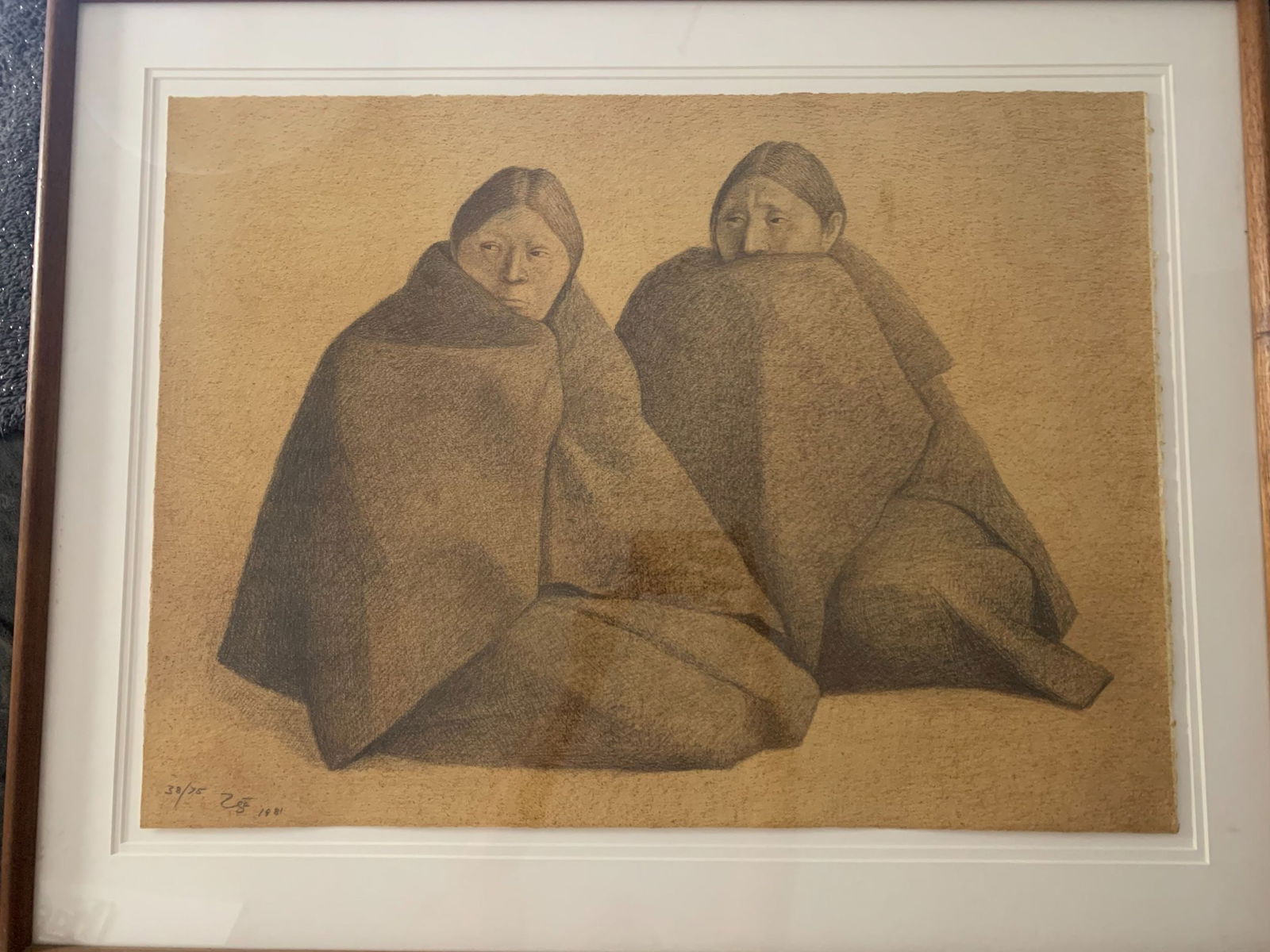 Chamulas Rojo - Art by Francisco Zuniga (1981) 22x30 #38/75 Original Signed Lithograph Framed - 2