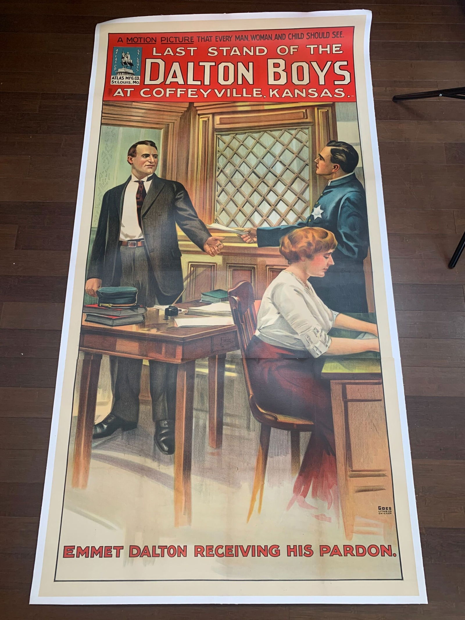 Last Stand of the Dalton Gang (1912) US Three Sheet Movie Poster LB - 2