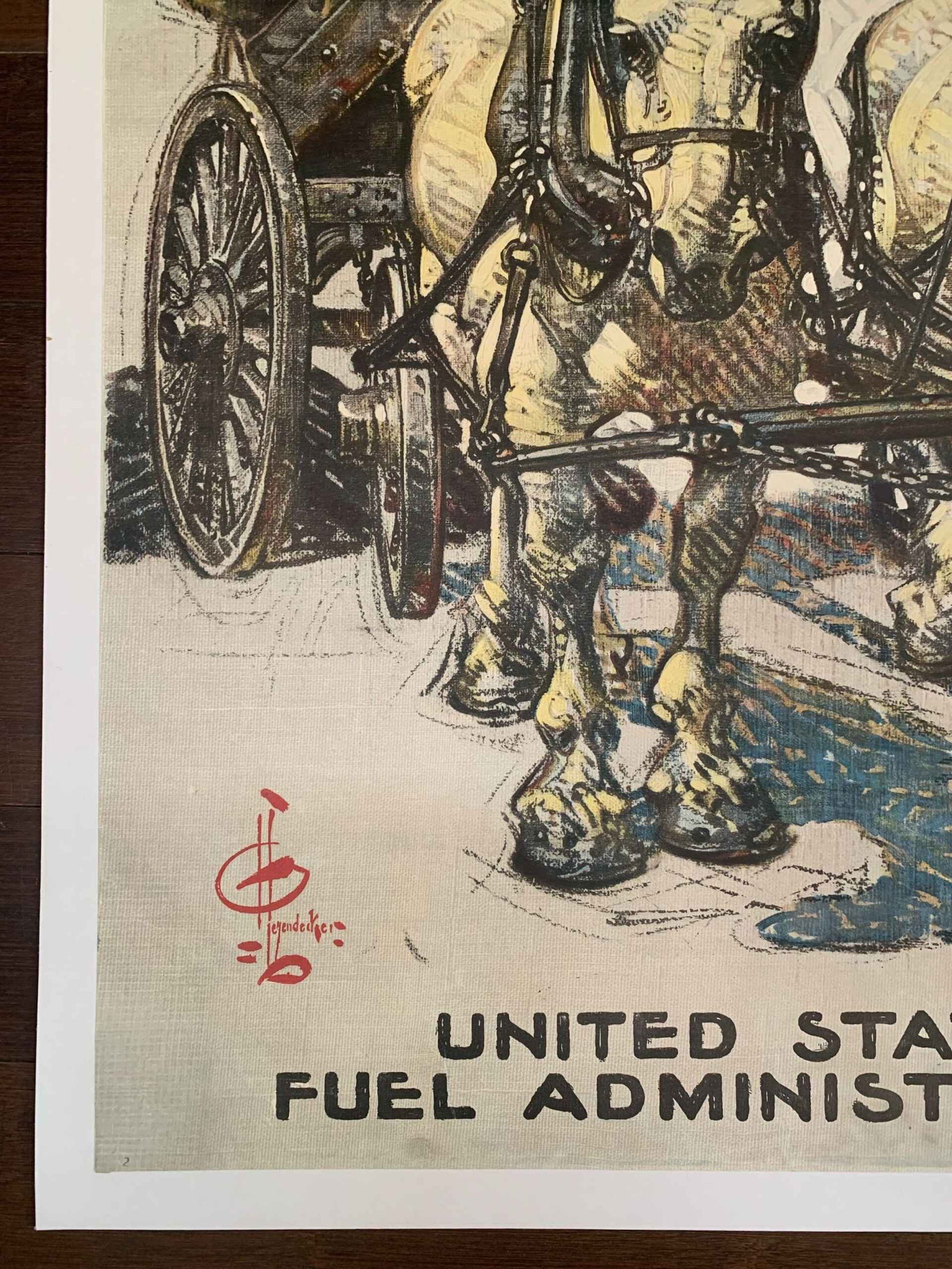 Order Coal Now - Art by Leyendecker (1914) 20x29.25 US WWI Poster LB - 5