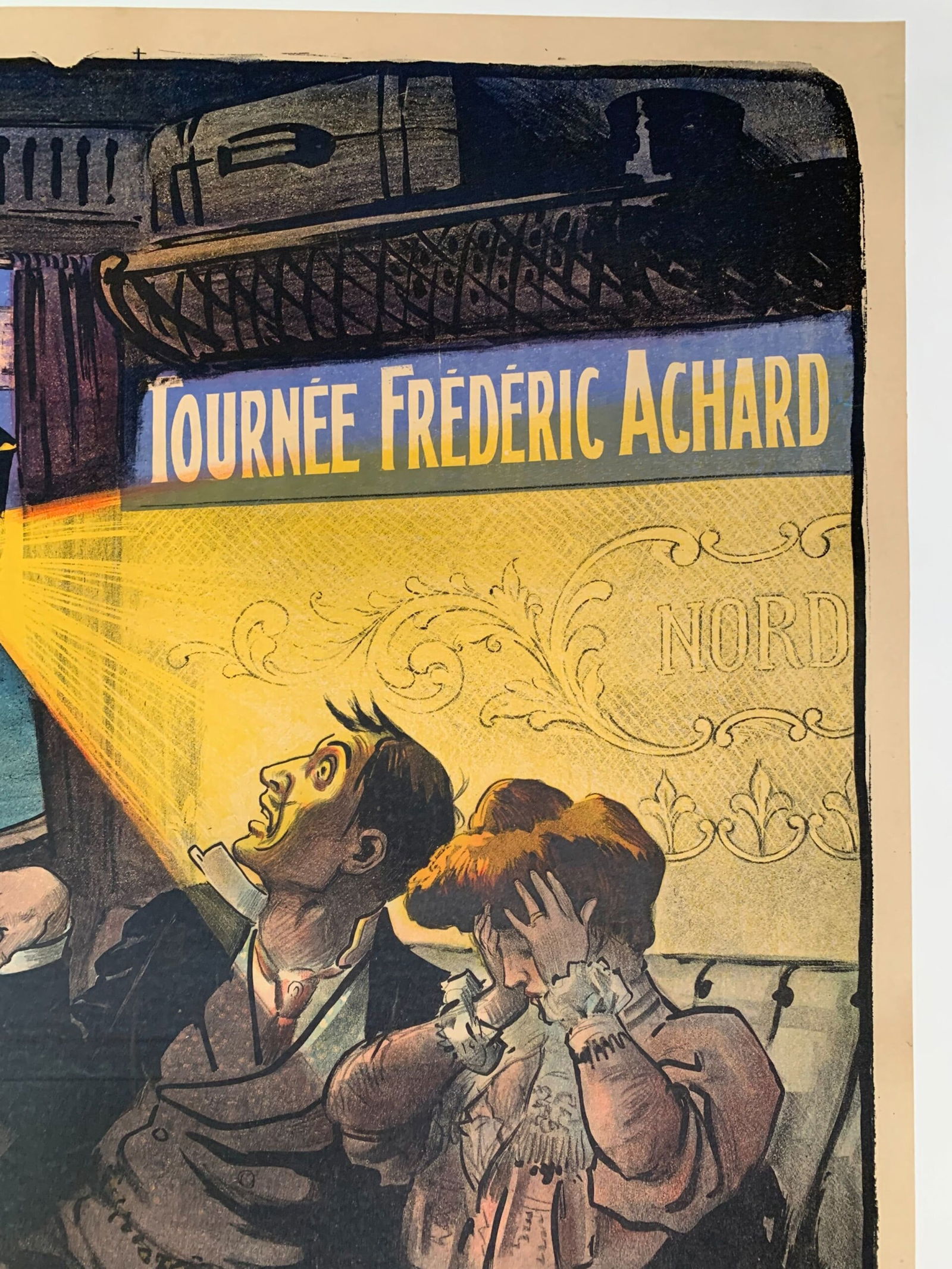 Tournee Frederic Achard - Art by Louis Galice (1900's) 39x55 French Theater Poster LB - 3
