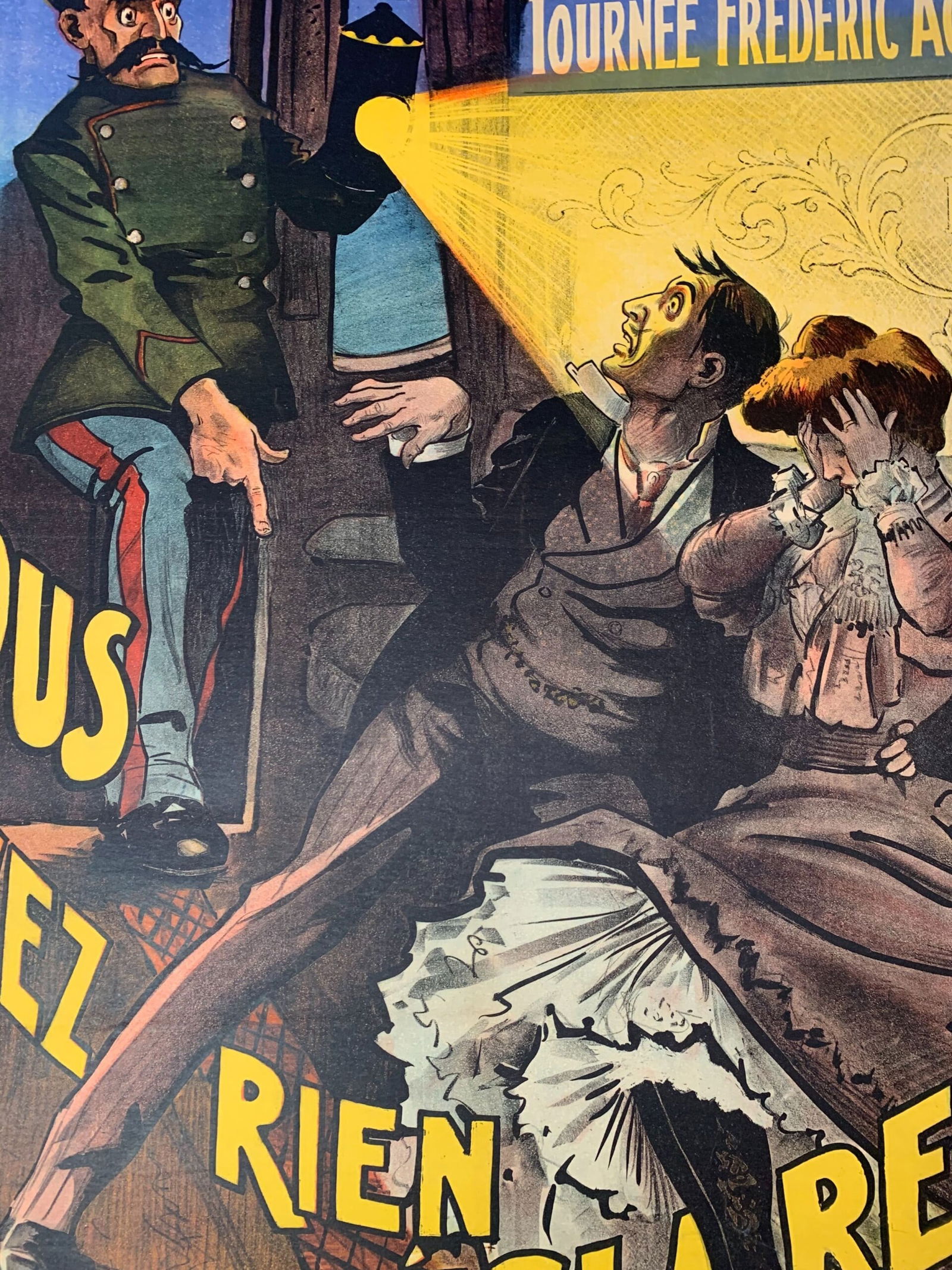 Tournee Frederic Achard - Art by Louis Galice (1900's) 39x55 French Theater Poster LB - 6