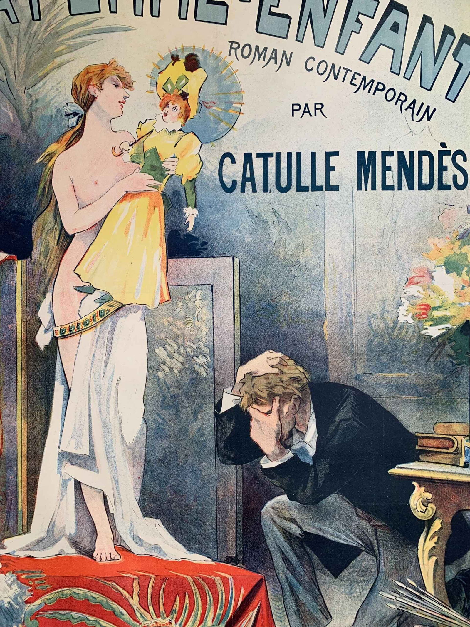 La Femme-Enfant - Art by Lucien Metivet (1891) 37.5x51.5 French Advertising Poster LB - 6