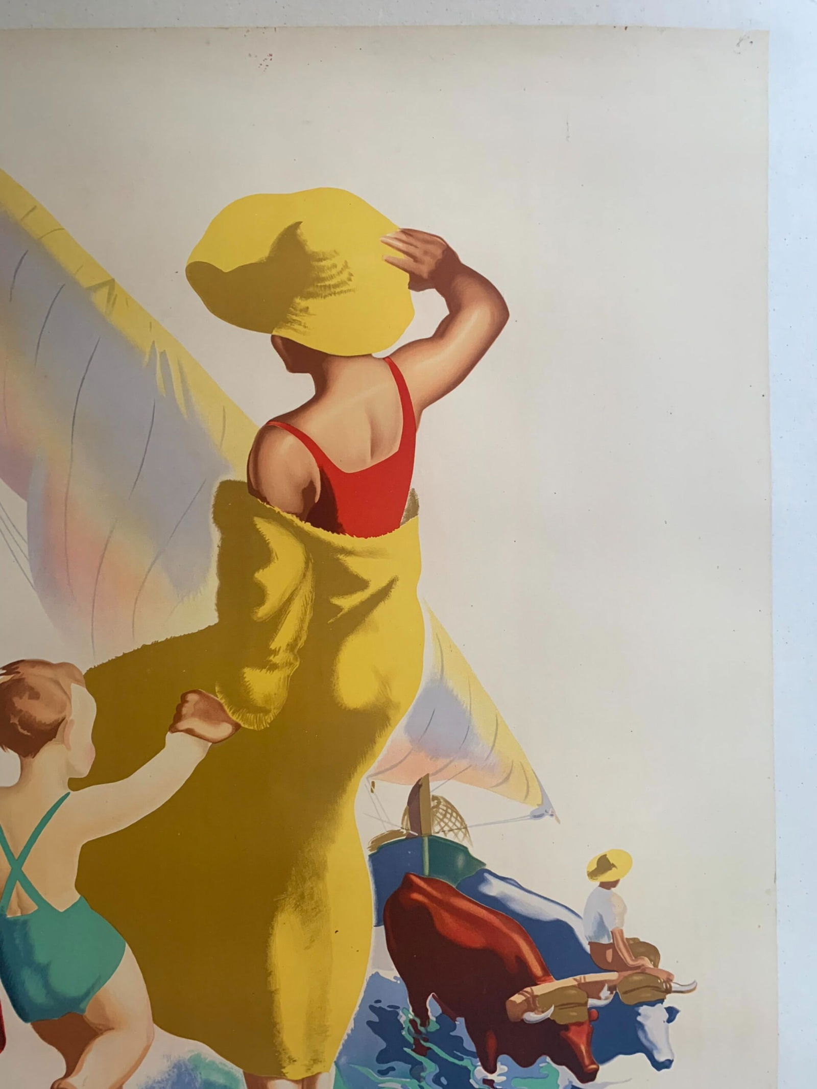 Playas De Levante - Art by Josep Morell Macias (1942) 24.75x39 Spanish Travel Poster LB - 3