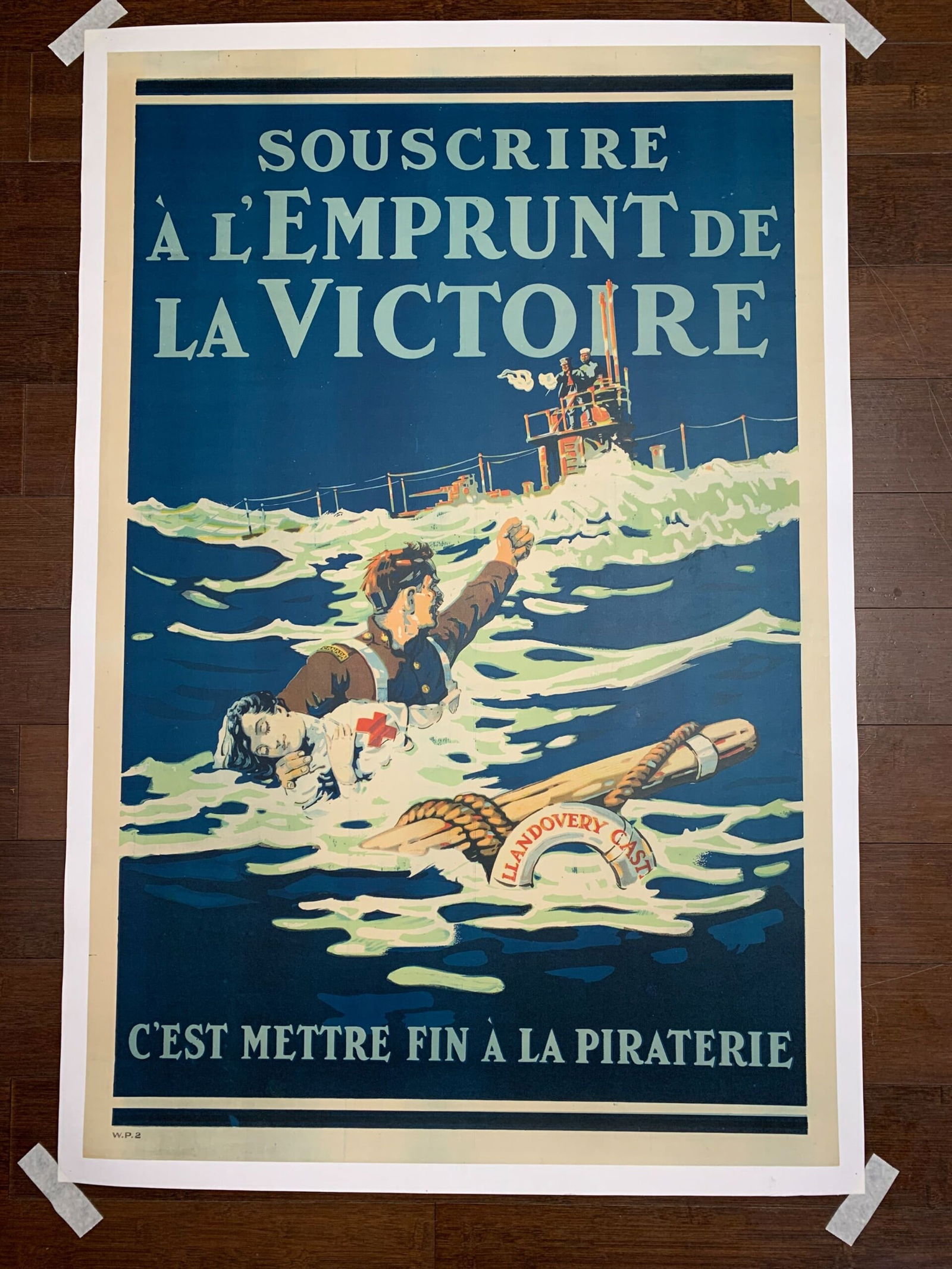 Emprunt de la Victoire (1918) 24x36.5 Rare Canadian War Poster LB - 2