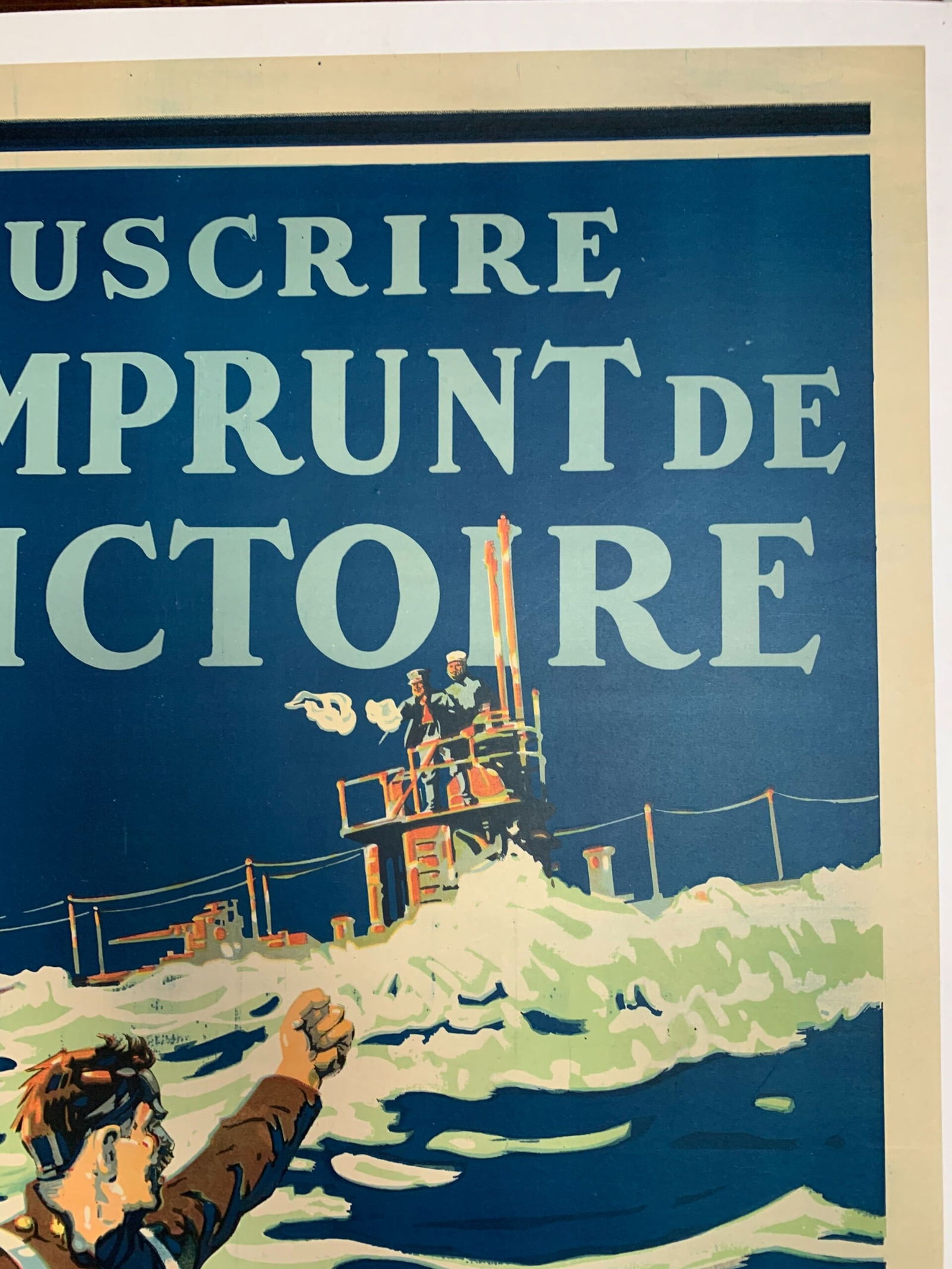 Emprunt de la Victoire (1918) 24x36.5 Rare Canadian War Poster LB - 3