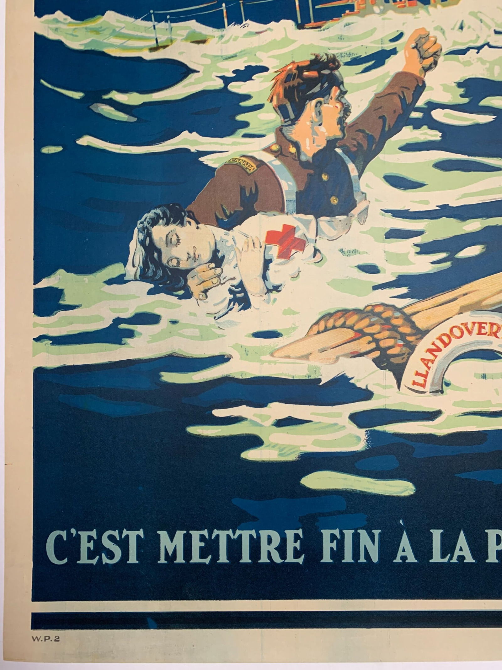 Emprunt de la Victoire (1918) 24x36.5 Rare Canadian War Poster LB - 5