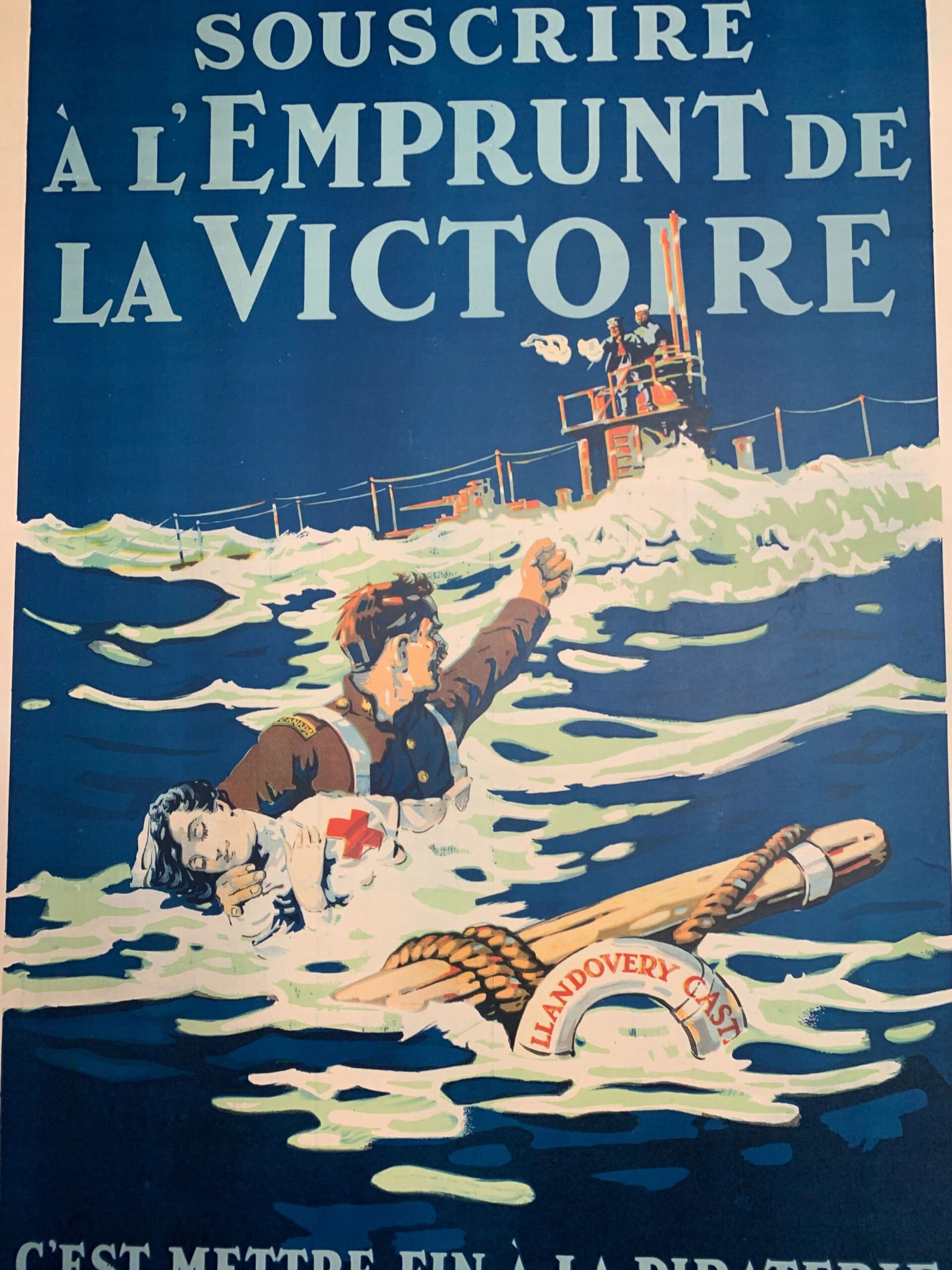 Emprunt de la Victoire (1918) 24x36.5 Rare Canadian War Poster LB - 7