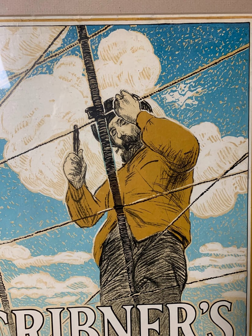 Scribner's August Fiction - Art By Henry Mccarter (1879) 14x23 US Advertising Poster - Framed - 4