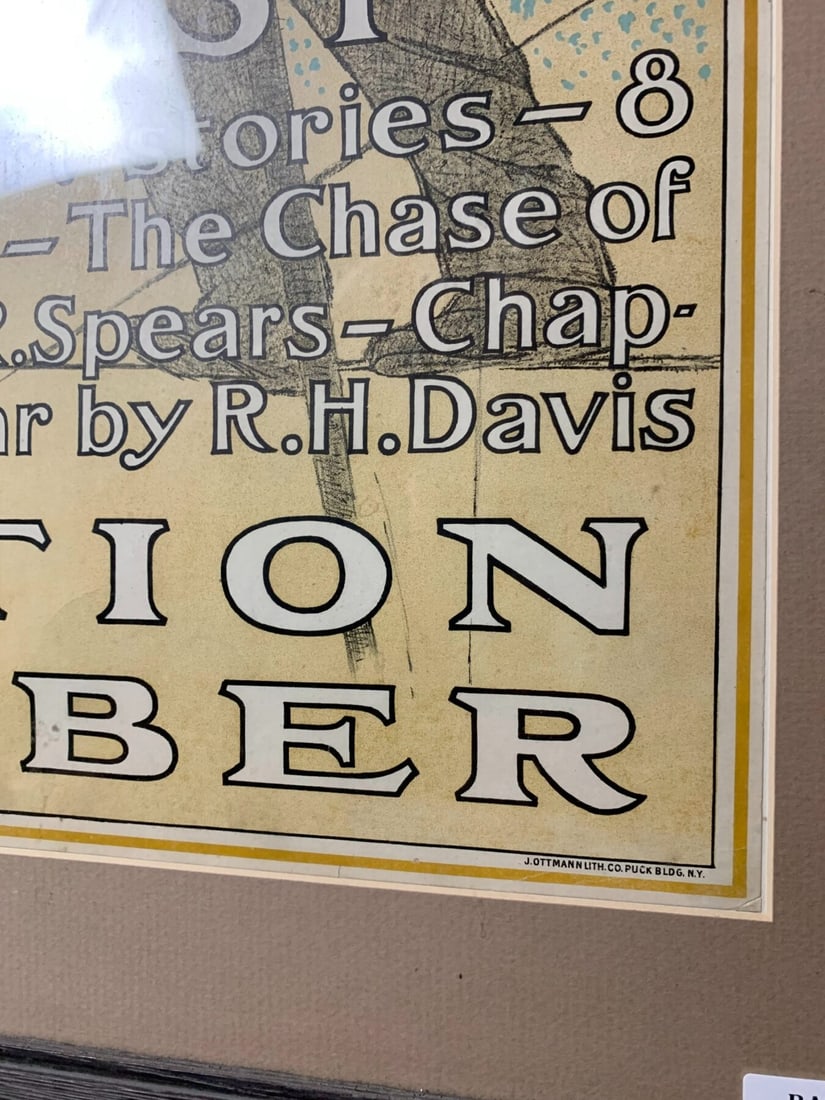 Scribner's August Fiction - Art By Henry Mccarter (1879) 14x23 US Advertising Poster - Framed - 6