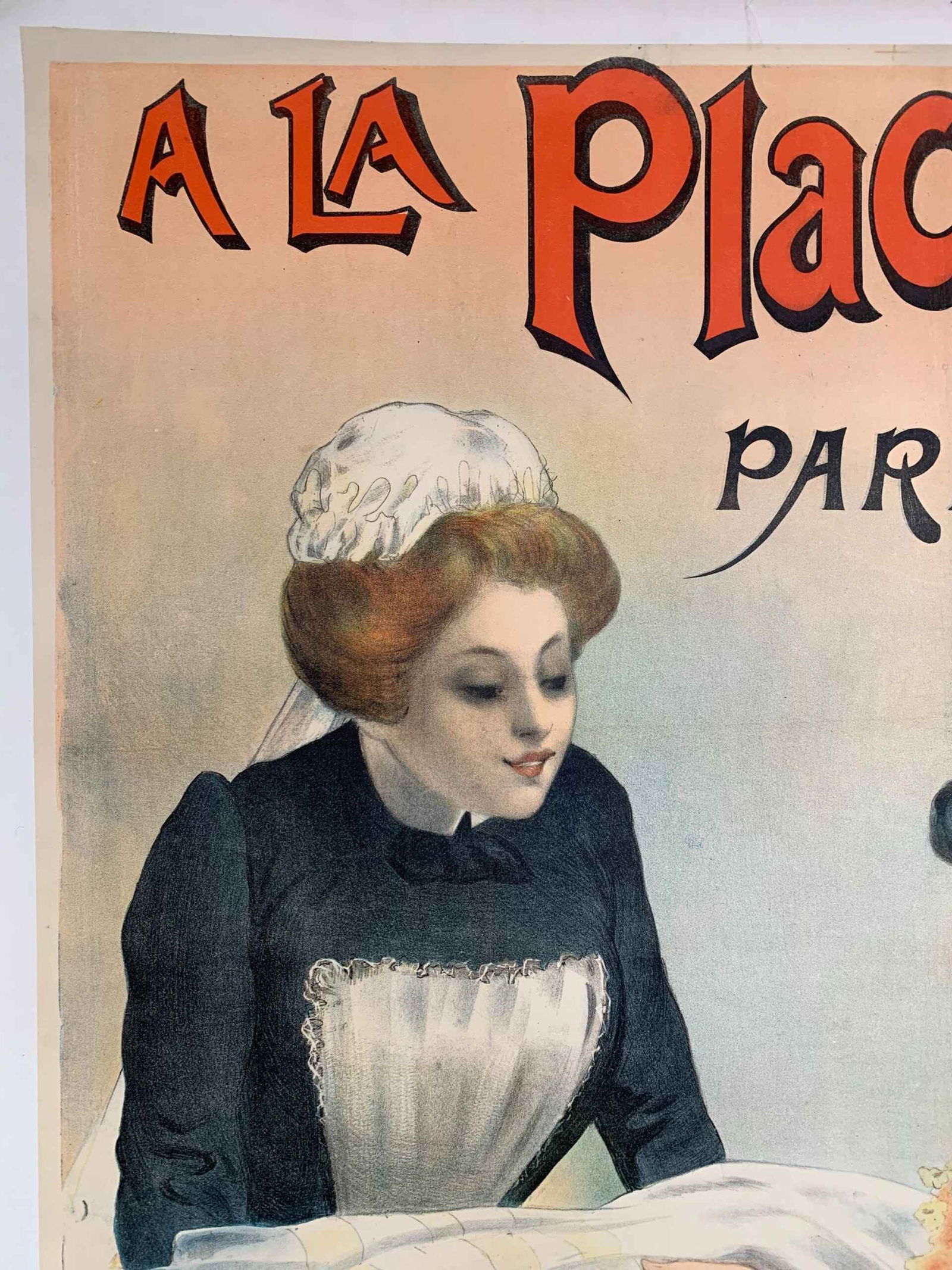 A La Place Clichy Blanc - Art by Tichon (1894) 35x39 French Advertising Poster LB - 2