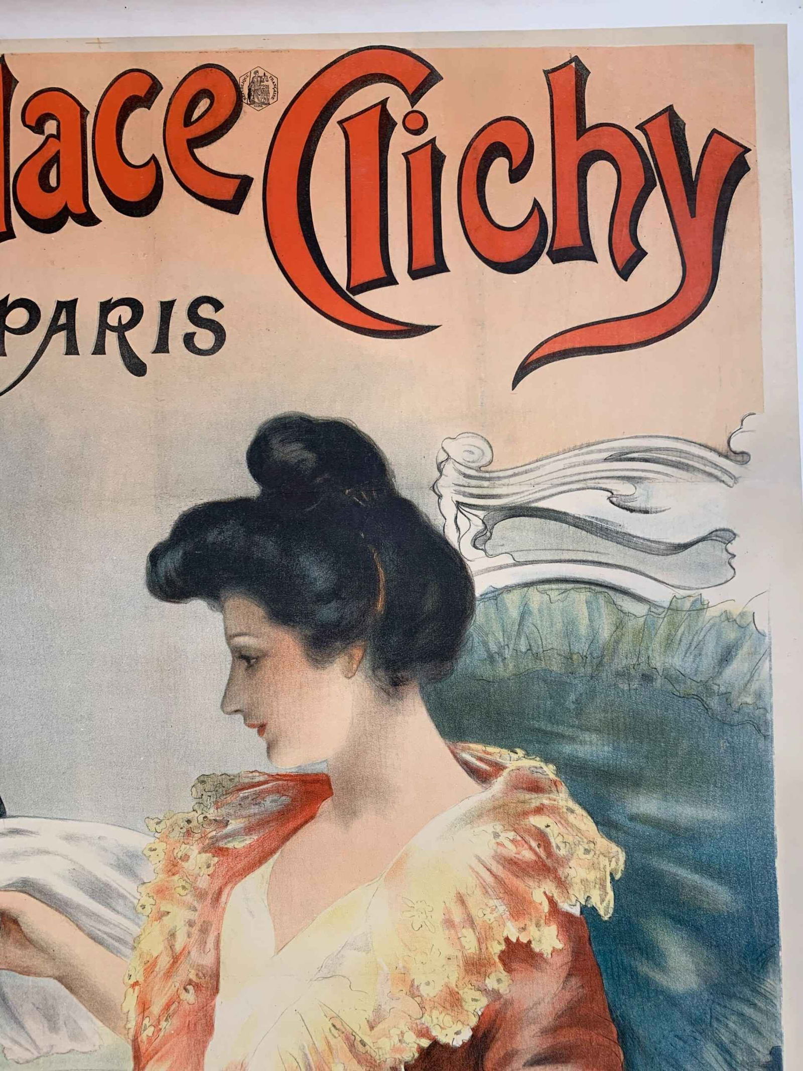A La Place Clichy Blanc - Art by Tichon (1894) 35x39 French Advertising Poster LB - 3