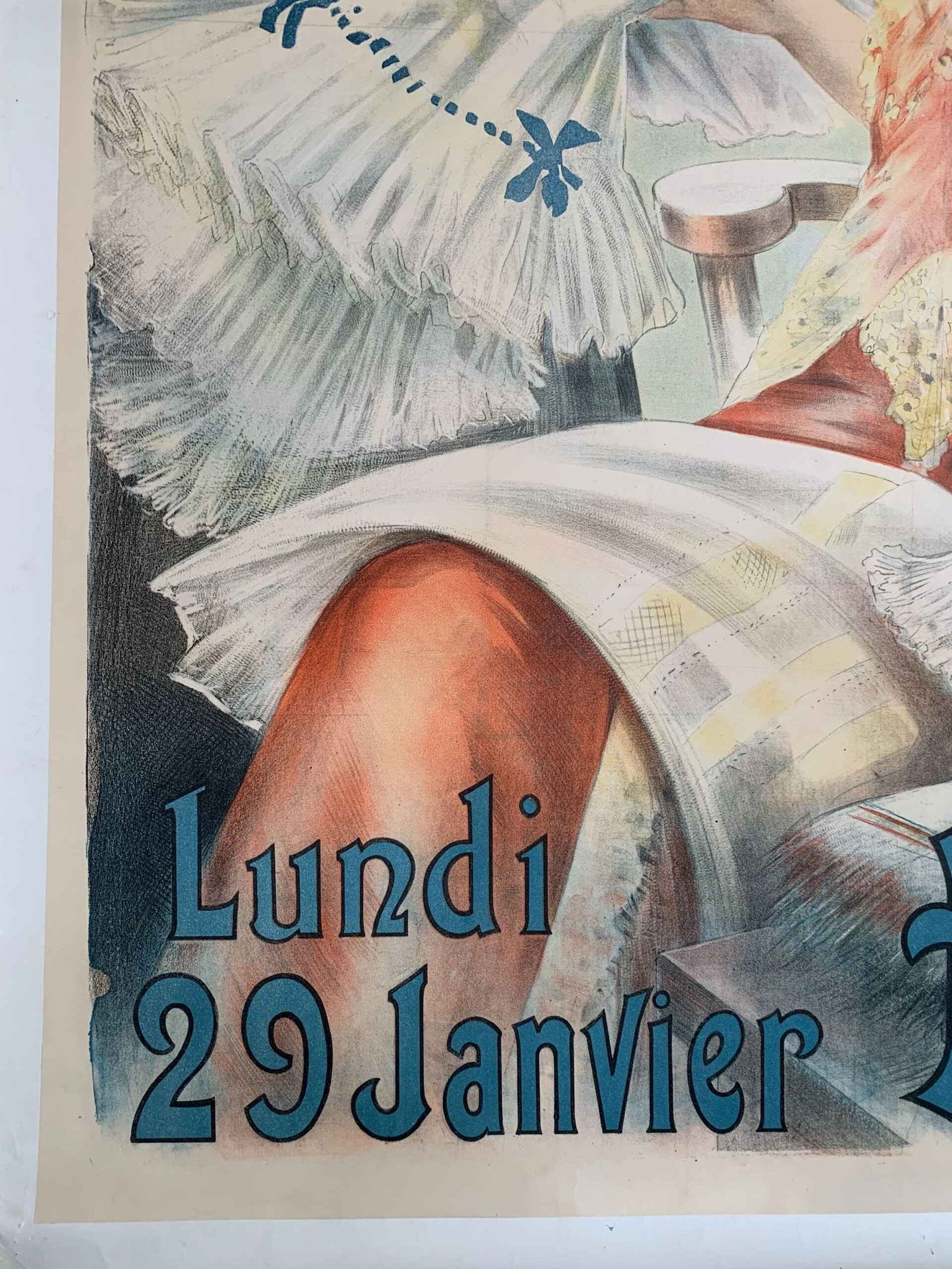 A La Place Clichy Blanc - Art by Tichon (1894) 35x39 French Advertising Poster LB - 5