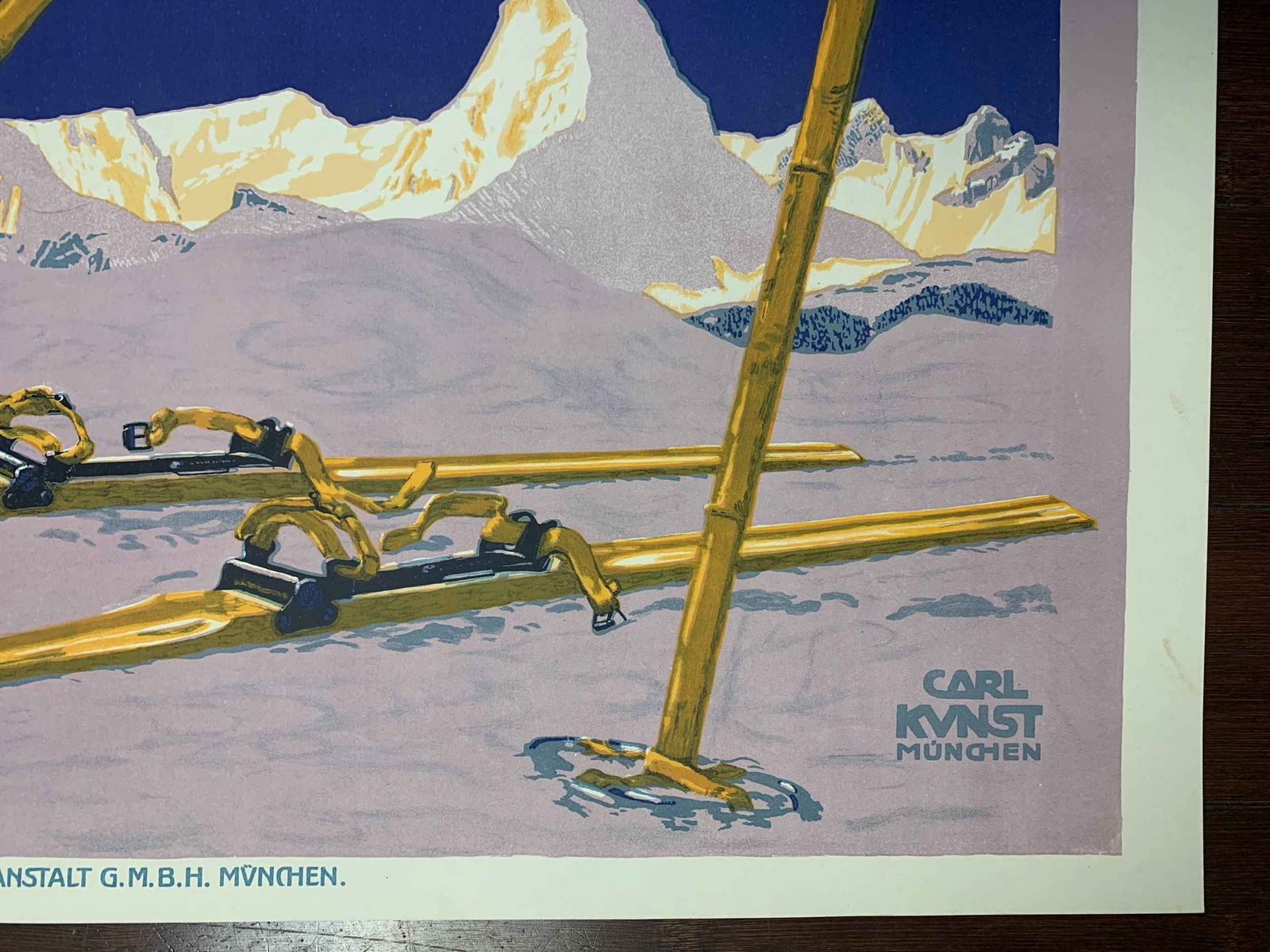 Bilgeri Ski - Art By Carl Kunst (1910's) 19.875x30 German Travel Poster - 2