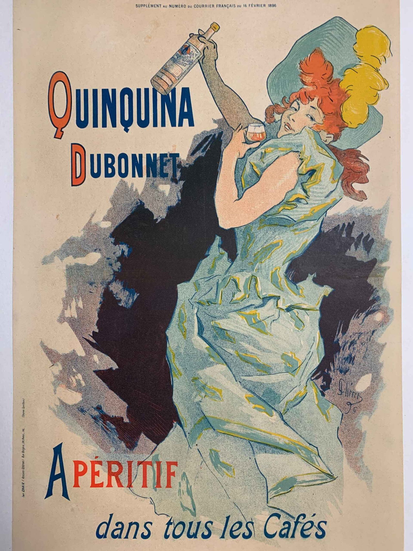 Quinquina Dubonnet - Cheret (1896) 14.75x22.75 French Advertising Poster LB - 6