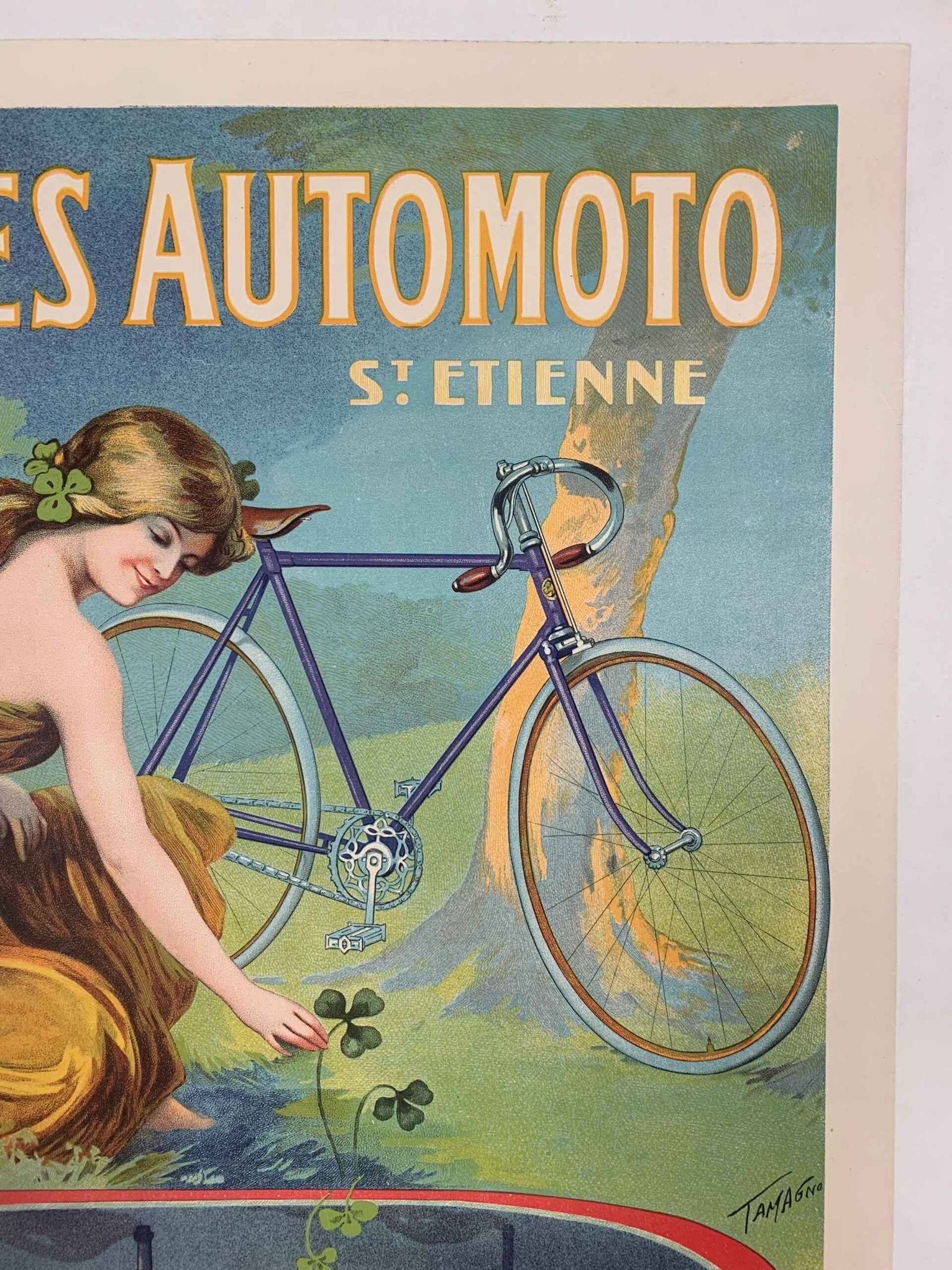 Cycles Automoto - Art Francisco Tamagno (1900) 15x22.75 French Lithograph LB - 3