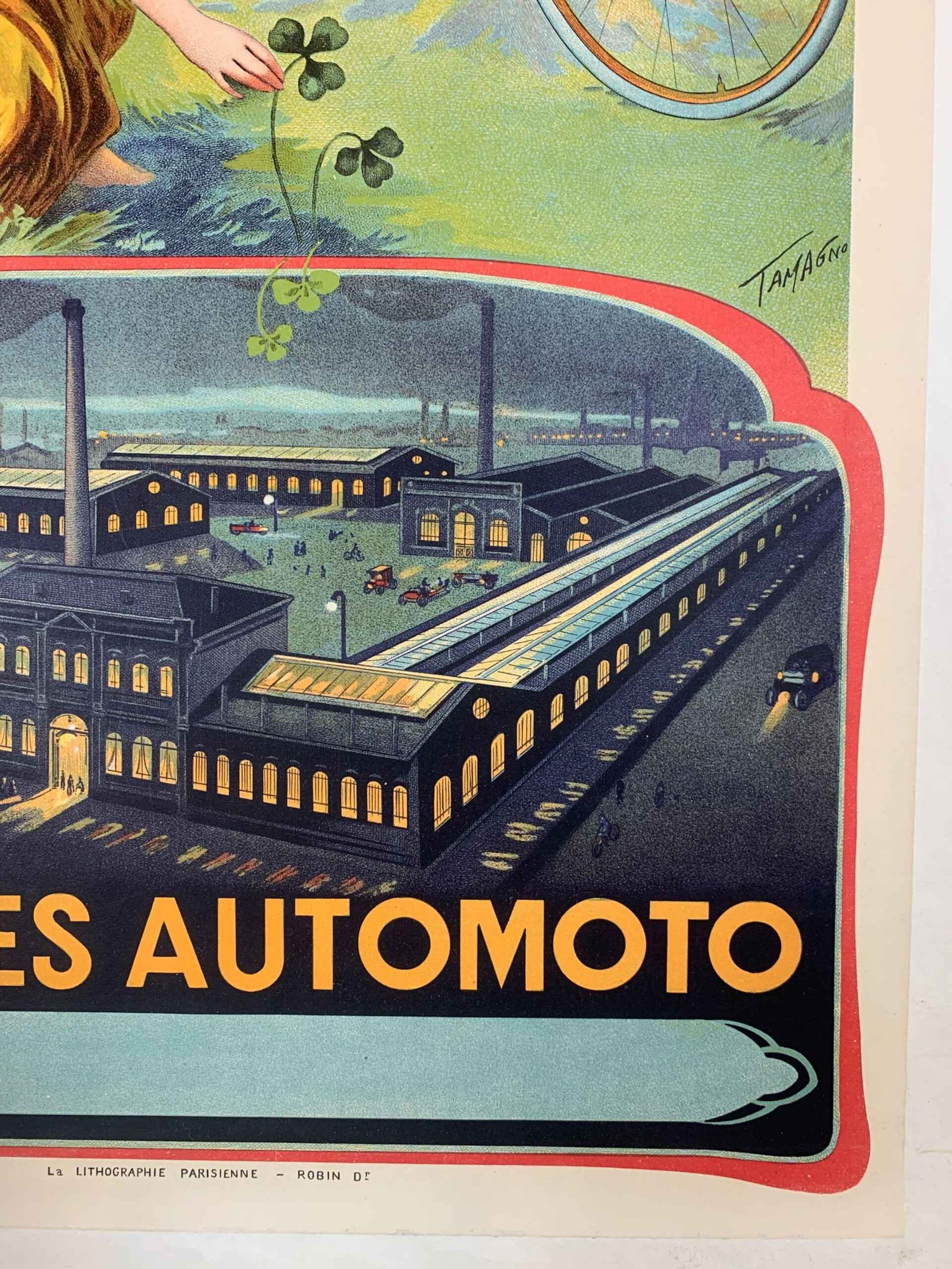 Cycles Automoto - Art Francisco Tamagno (1900) 15x22.75 French Lithograph LB - 4