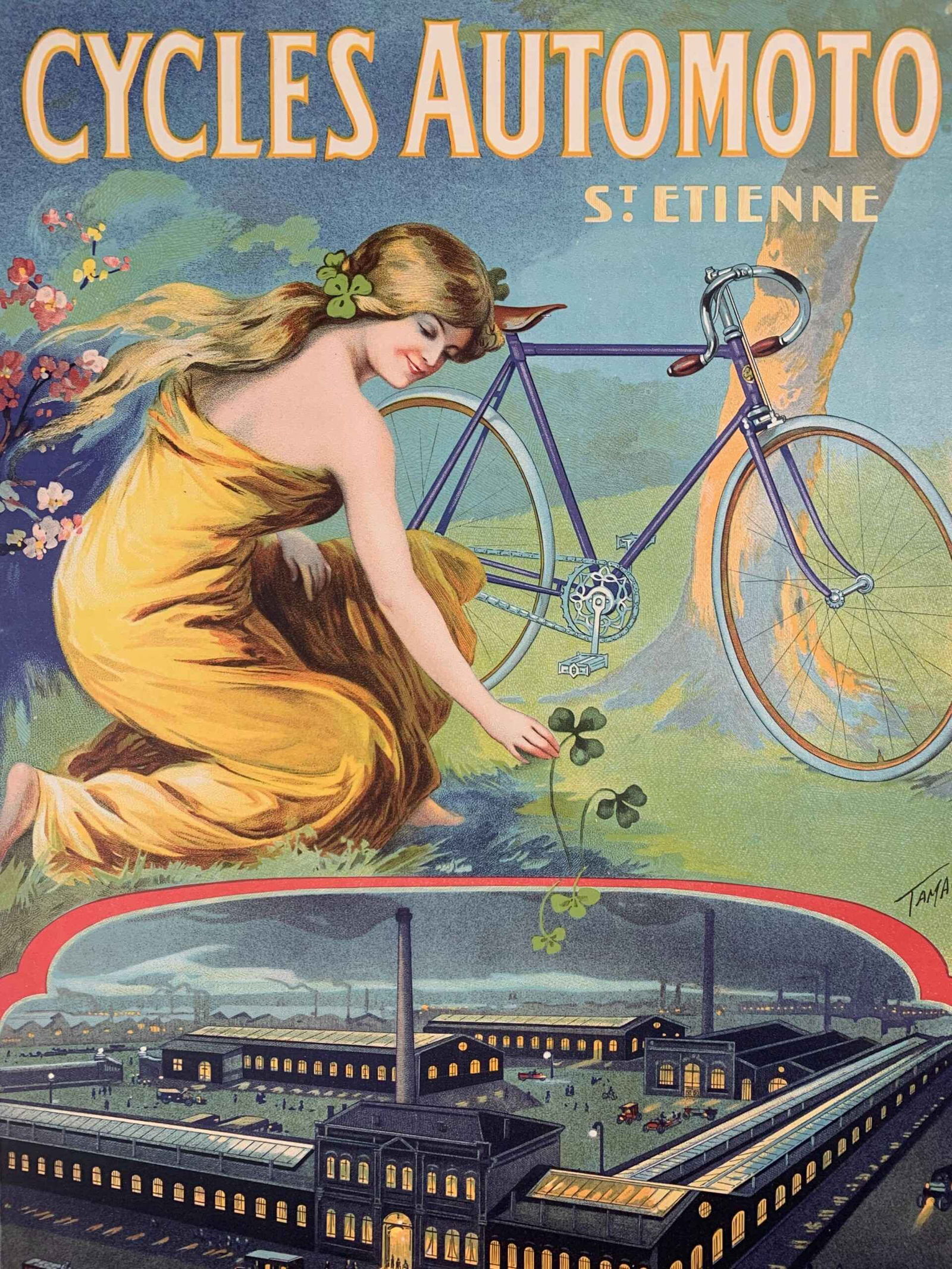 Cycles Automoto - Art Francisco Tamagno (1900) 15x22.75 French Lithograph LB - 6