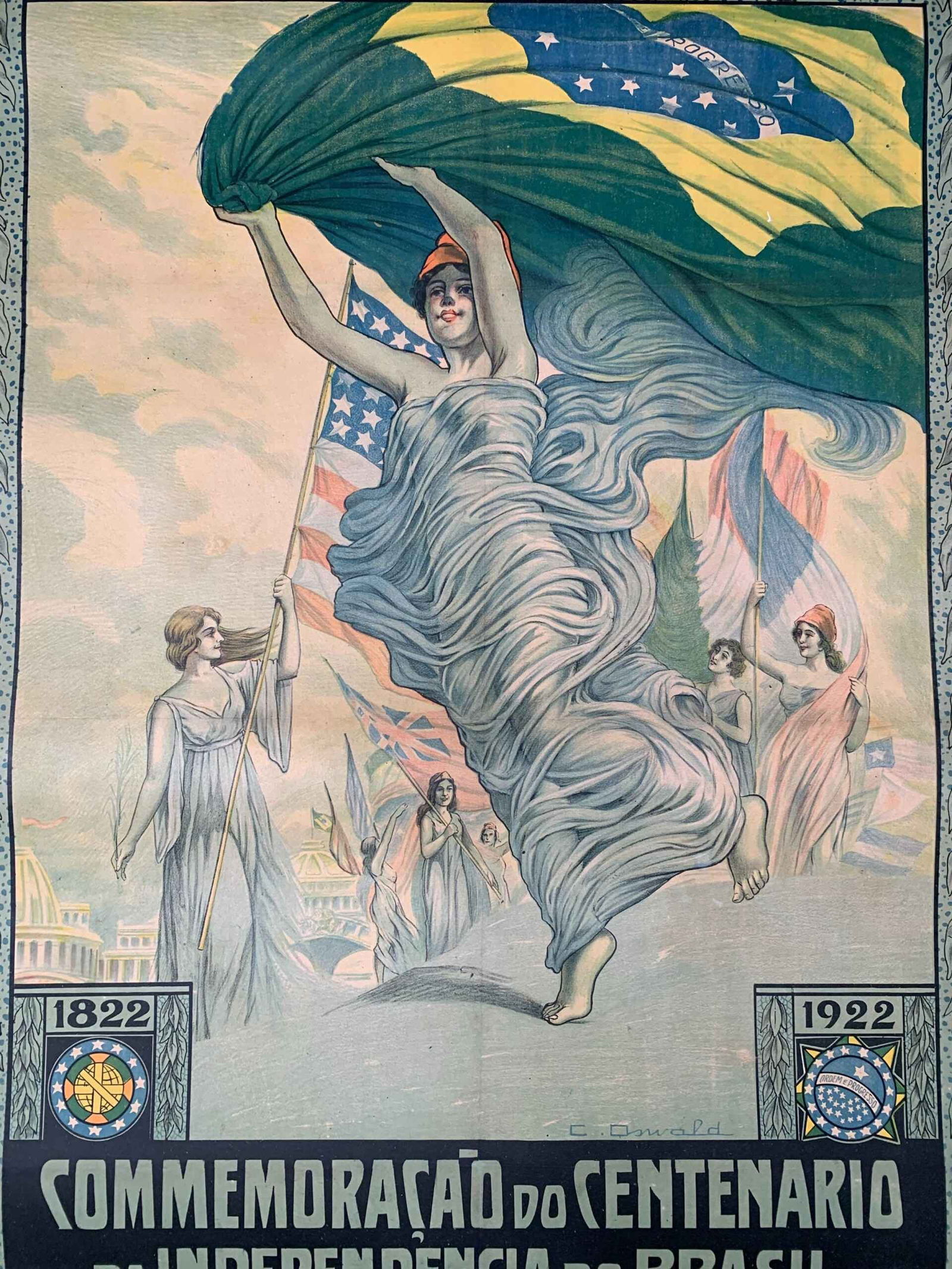 International Expo - Art C. Oswald (1922) 30x44 Brazilian Lithograph Poster LB - 6