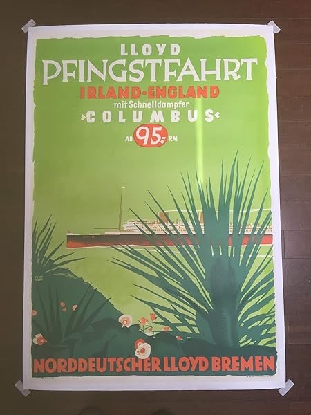 Lloyd Pfingstfahrt - Art By Feldtmann (1934) 33.5x48.375 German Travel Poster LB: Title: Lloyd Pfingstfahrt - Art By Feldtmann (1934) 33.5x48.375 German Travel Poster LB Description: Lloyd Pfingstfahrt - Art By Feldtmann (1934) 33.5x48.375 German Travel Poster LB\n\nPlease refer