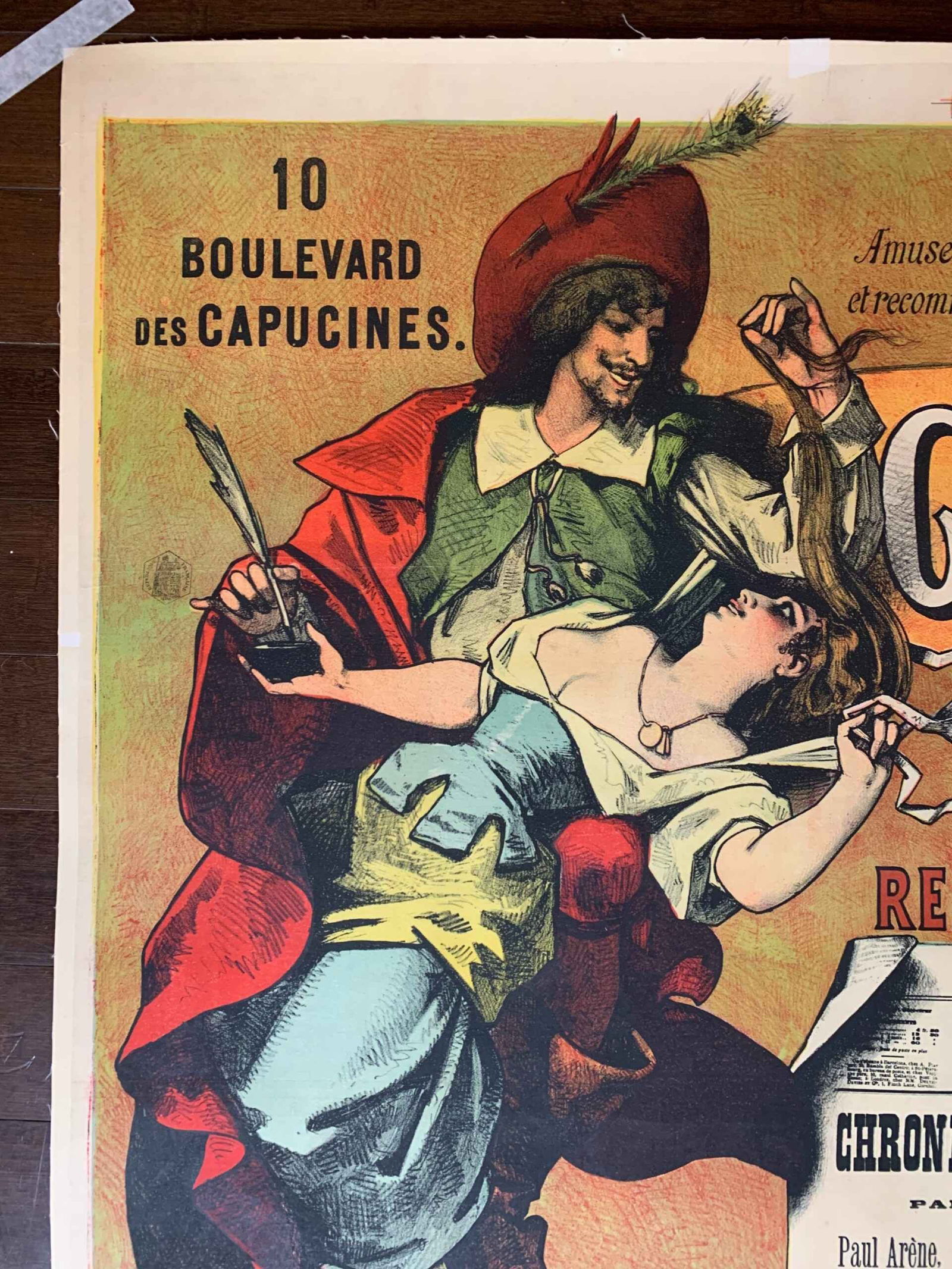 Gil Blas Literary Newspaper (1918) 36.25x49.25 French Advertising Poster LB - 2