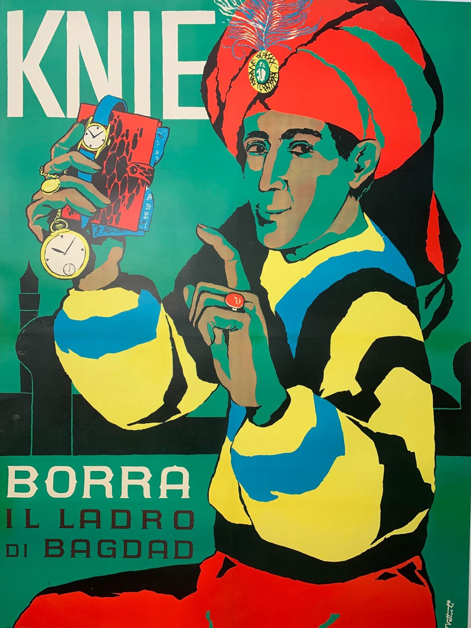 Knie - Borra - Art By Emil Bruno Vetterli (1956) 34.6x49.2 Italian Circus Poster LB - 7