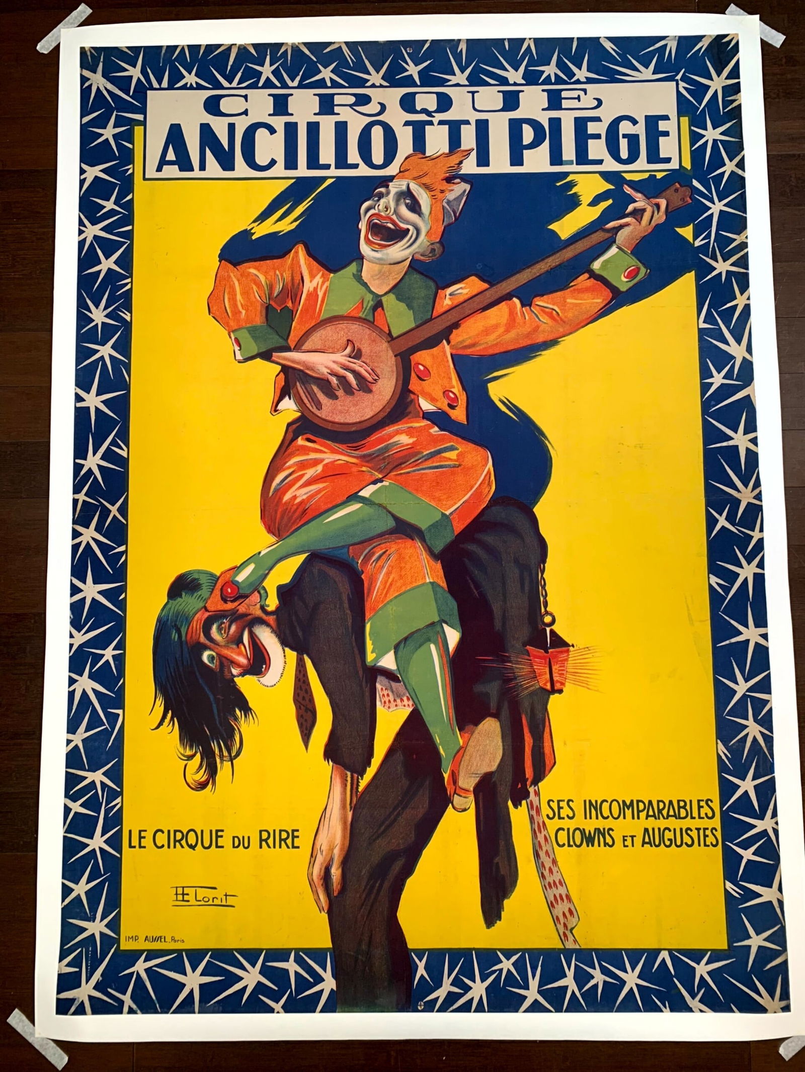 Cirque Ancillotti Plege - Art by Lorit (1924) 45x63.5 French Circus Poster LB - 2