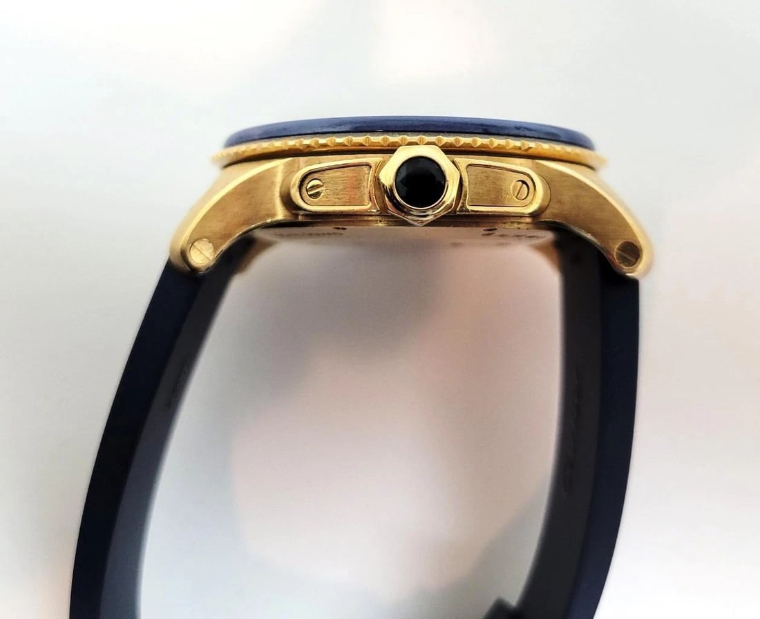 18k Rose CARTIER CALIBRE Blue Dial Automatic Mens Watch Ref 3730* 42MM EXLNT - 5