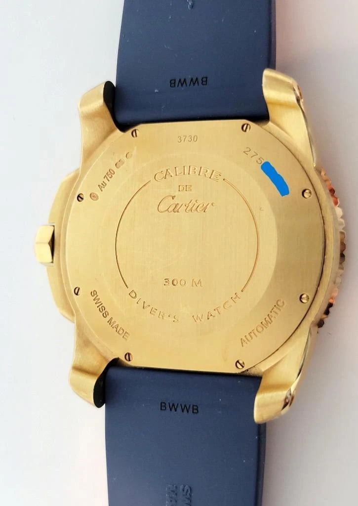 18k Rose CARTIER CALIBRE Blue Dial Automatic Mens Watch Ref 3730* 42MM EXLNT - 9