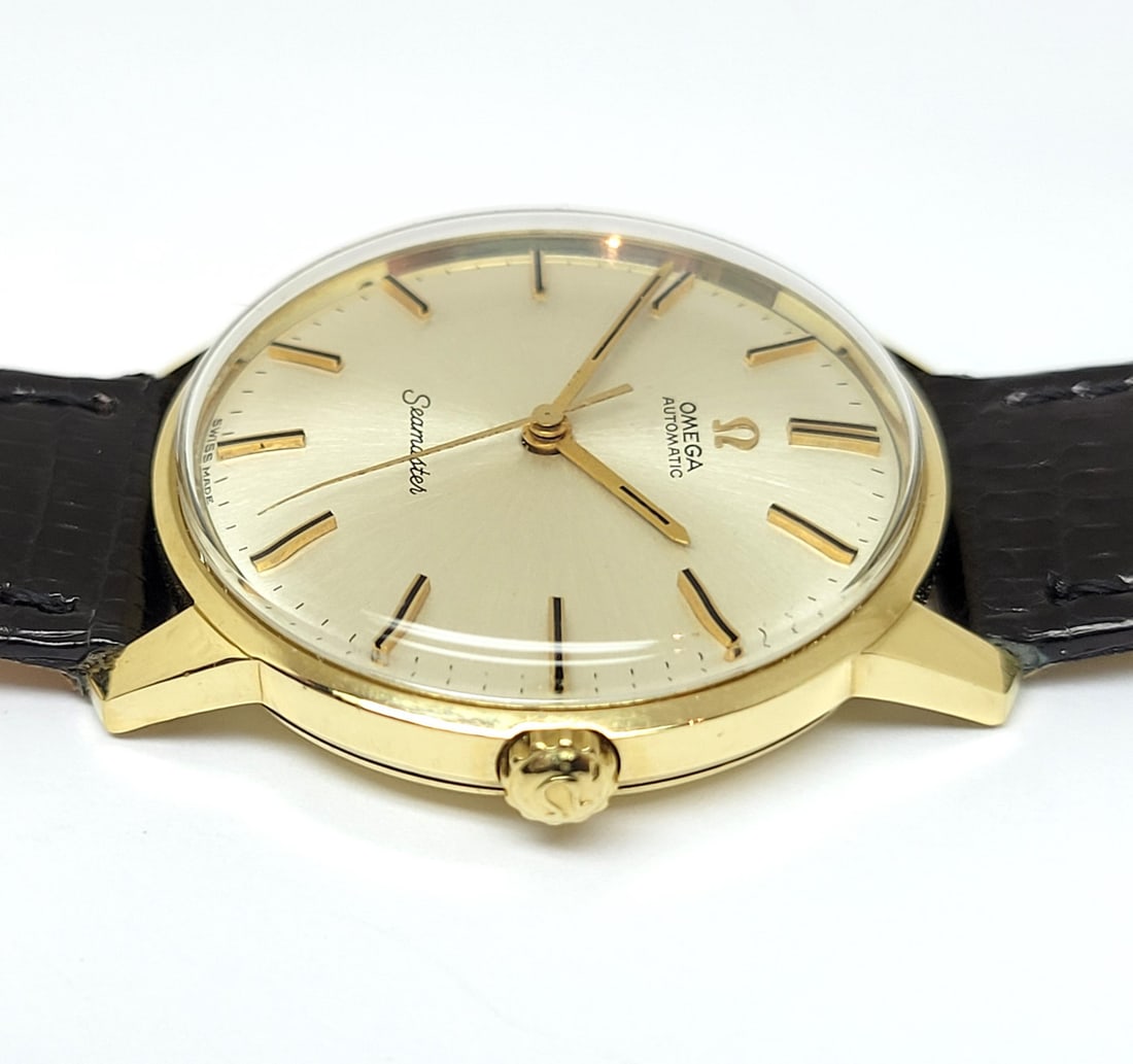 Vintage Solid 18k Gold OMEGA SEAMASTER Automatic Watch Cal 552* 165.001 EXLNT - 6