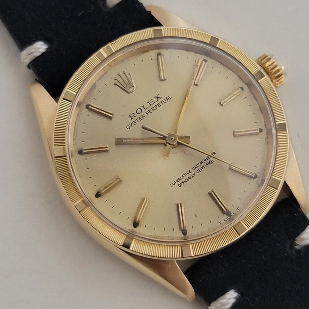 Rolex Oyster Perpetual Ref 1007 34mm 1960s 18k Solid Gold Mens Automatic RA438B - 3