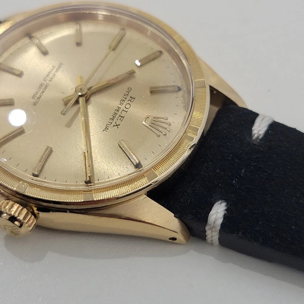 Rolex Oyster Perpetual Ref 1007 34mm 1960s 18k Solid Gold Mens Automatic RA438B - 5