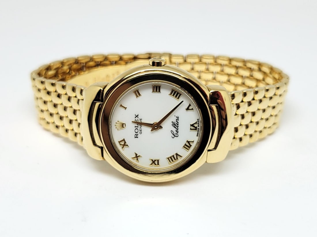 Ladies Solid 18k Yellow Gold ROLEX CELLINI Quartz Watch c.1995 Ref. 6621 EXLNT - 2