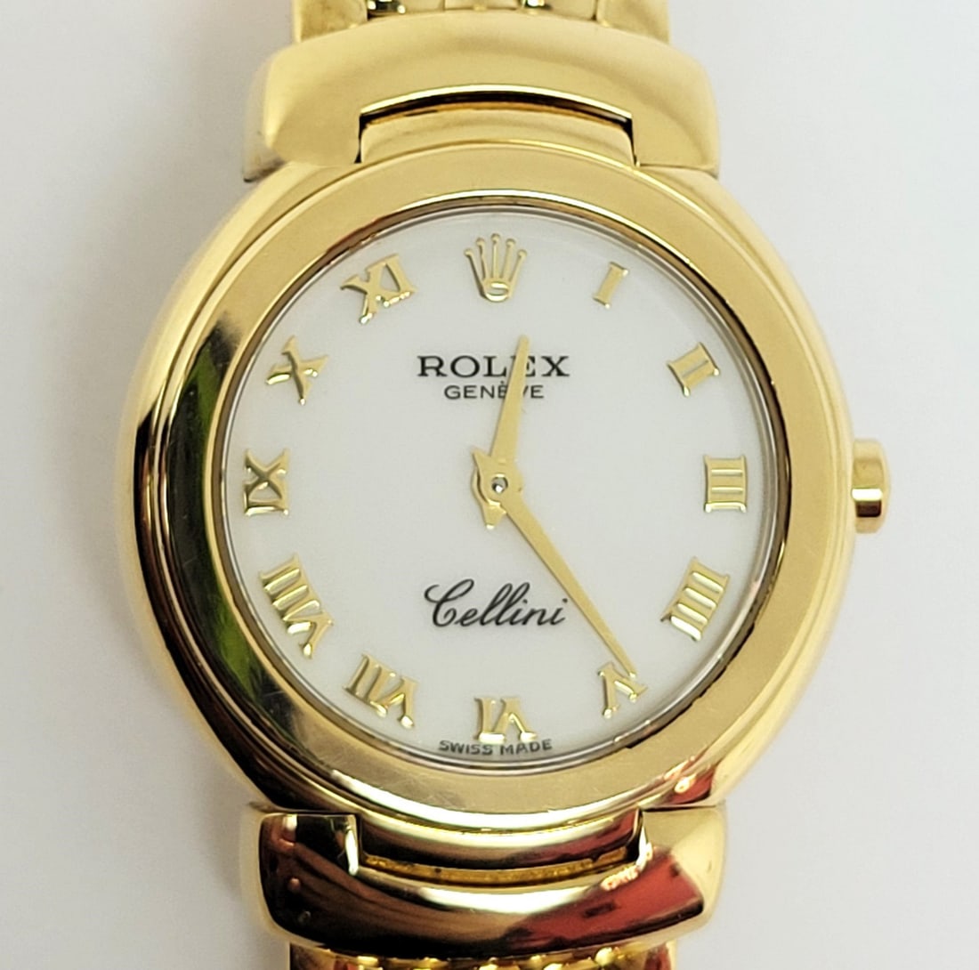 Ladies Solid 18k Yellow Gold ROLEX CELLINI Quartz Watch c.1995 Ref. 6621 EXLNT - 9