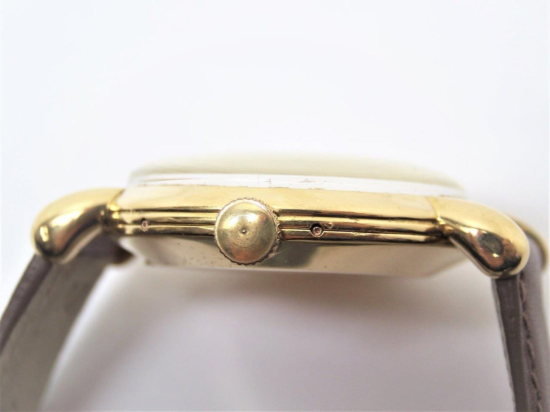 Vintage 18k Gold JAEGER-LeCOULTRE Triple Calendar Winding Mens Watch 1940s EXLNT - 8