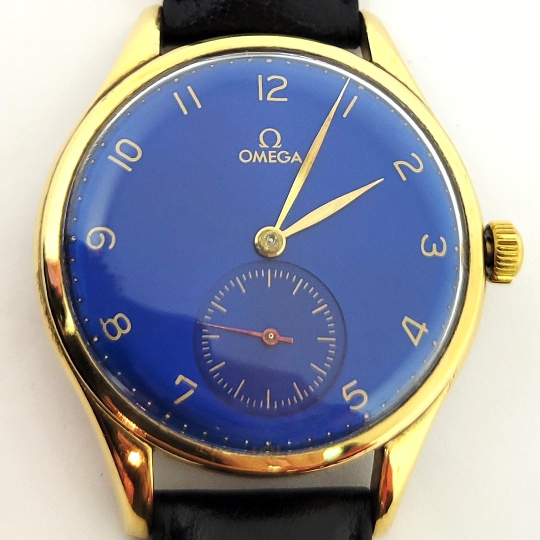 Vintage 18K GP OMEGA Men's Winding 2505-7 Watch c.1952 Cal.266 * GOOD JUMBO - 9