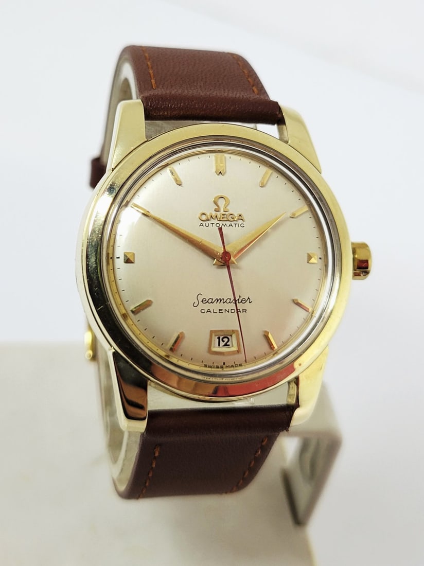 Vintage 14k Gold Cap OMEGA SEAMASTER CALENDAR Automatic Watch Cal 355* 2757-5SC (1 of 11)
